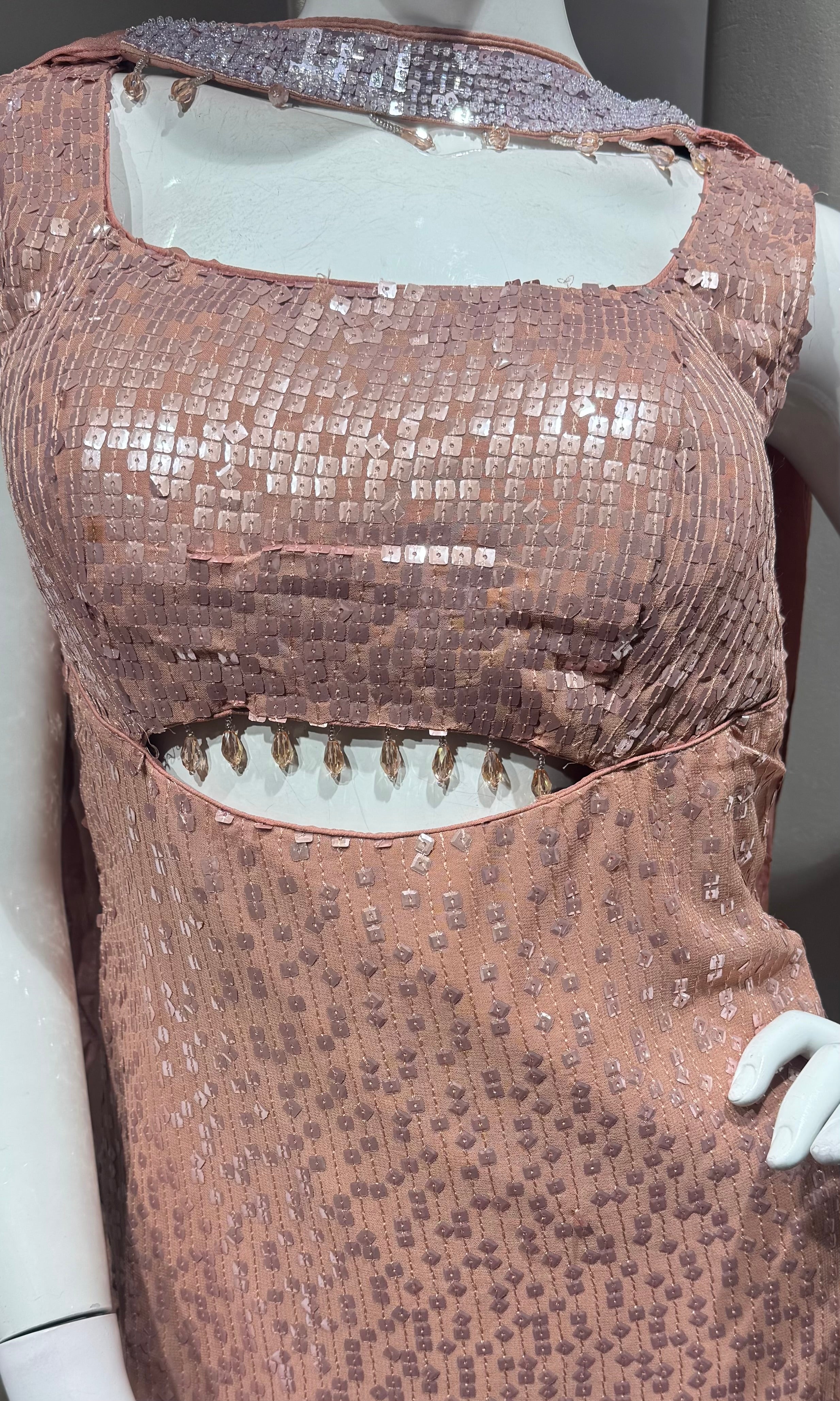 ONION PINK GEORGETTE SHARARA SET