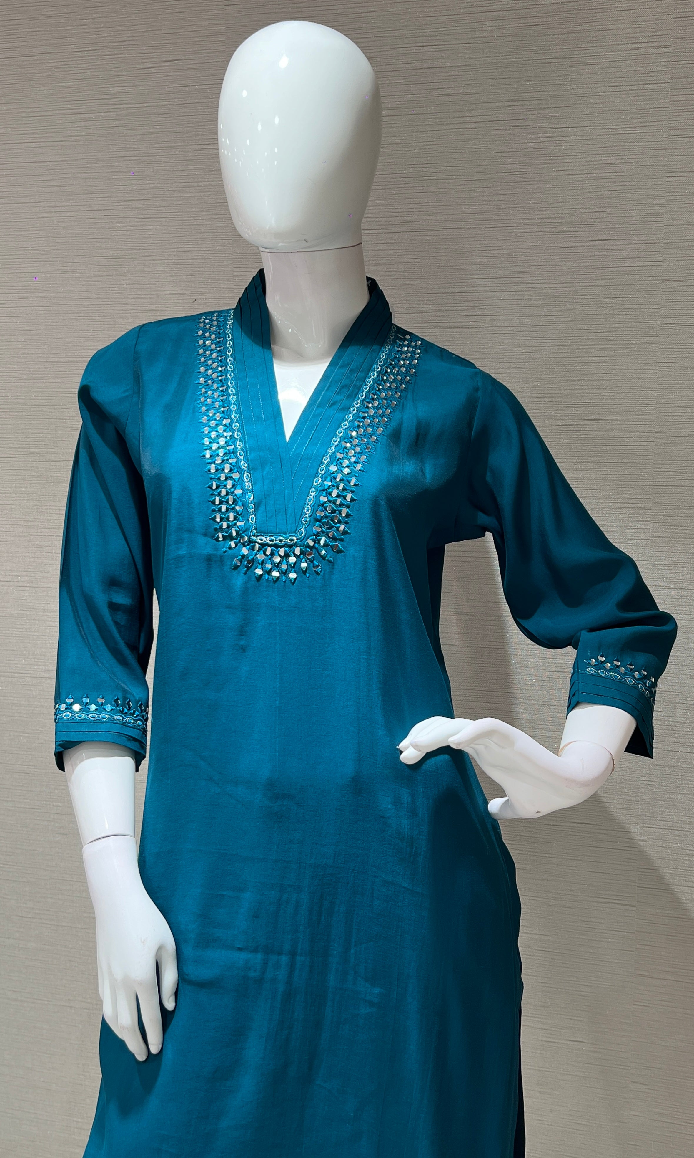 PEACOCK BLUE KURTA SET