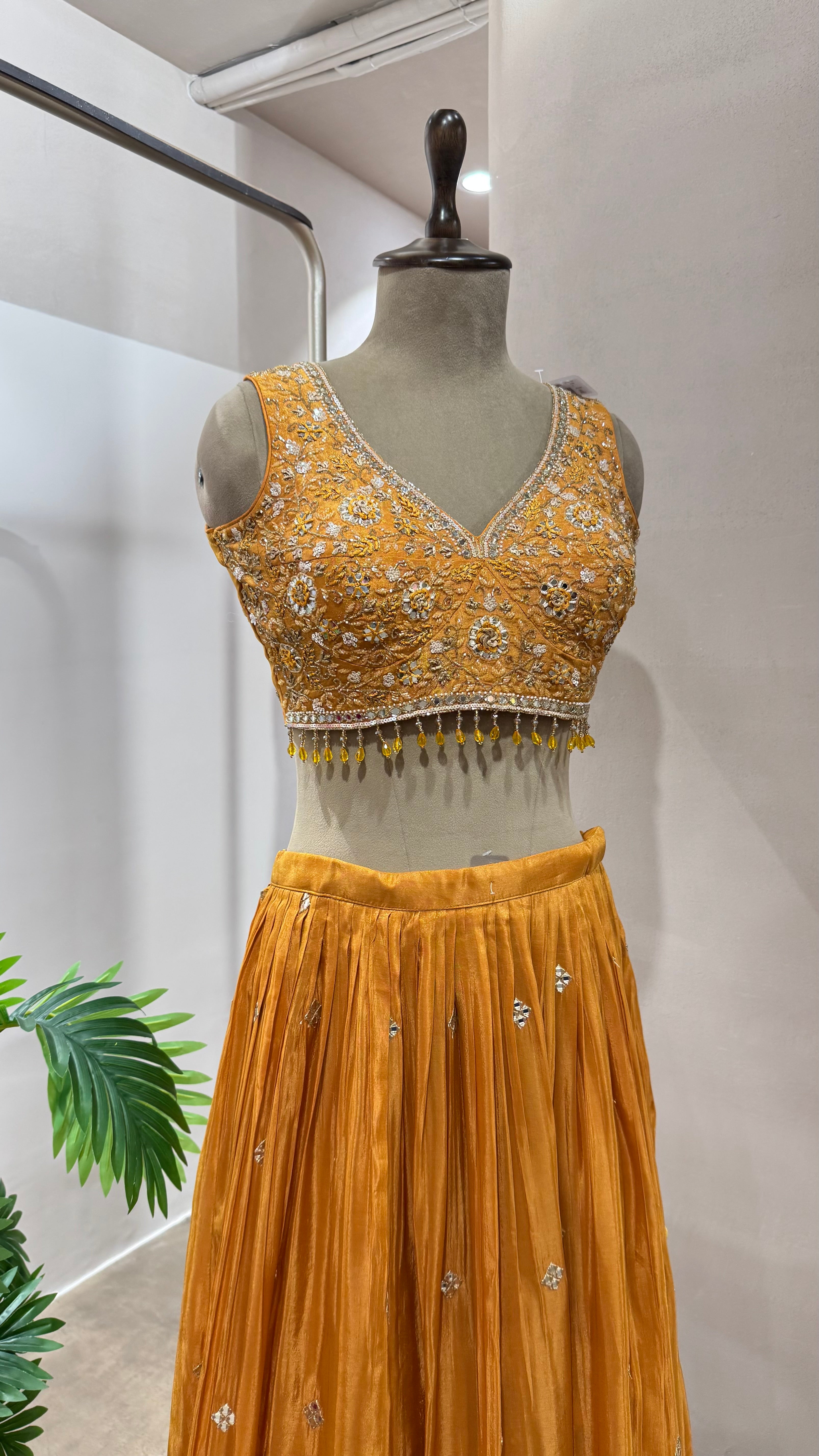 MUSTARD GOLDEN ETHNIC LEHENGA