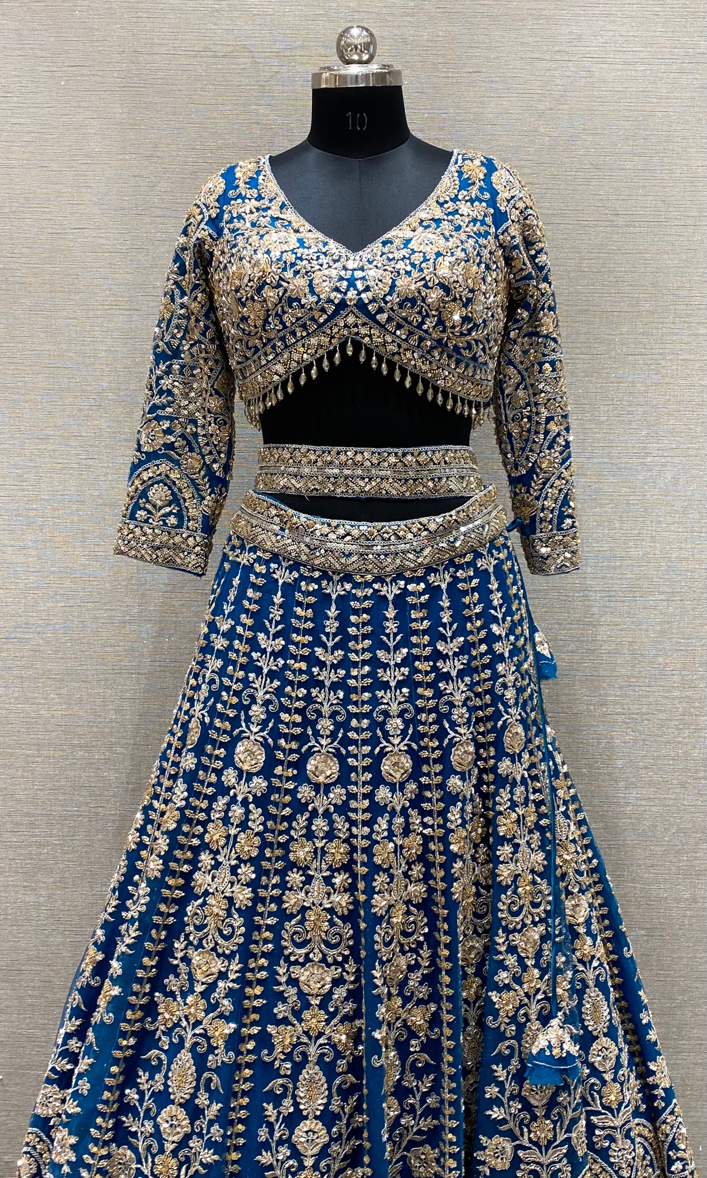 Prussian Blue lehenga