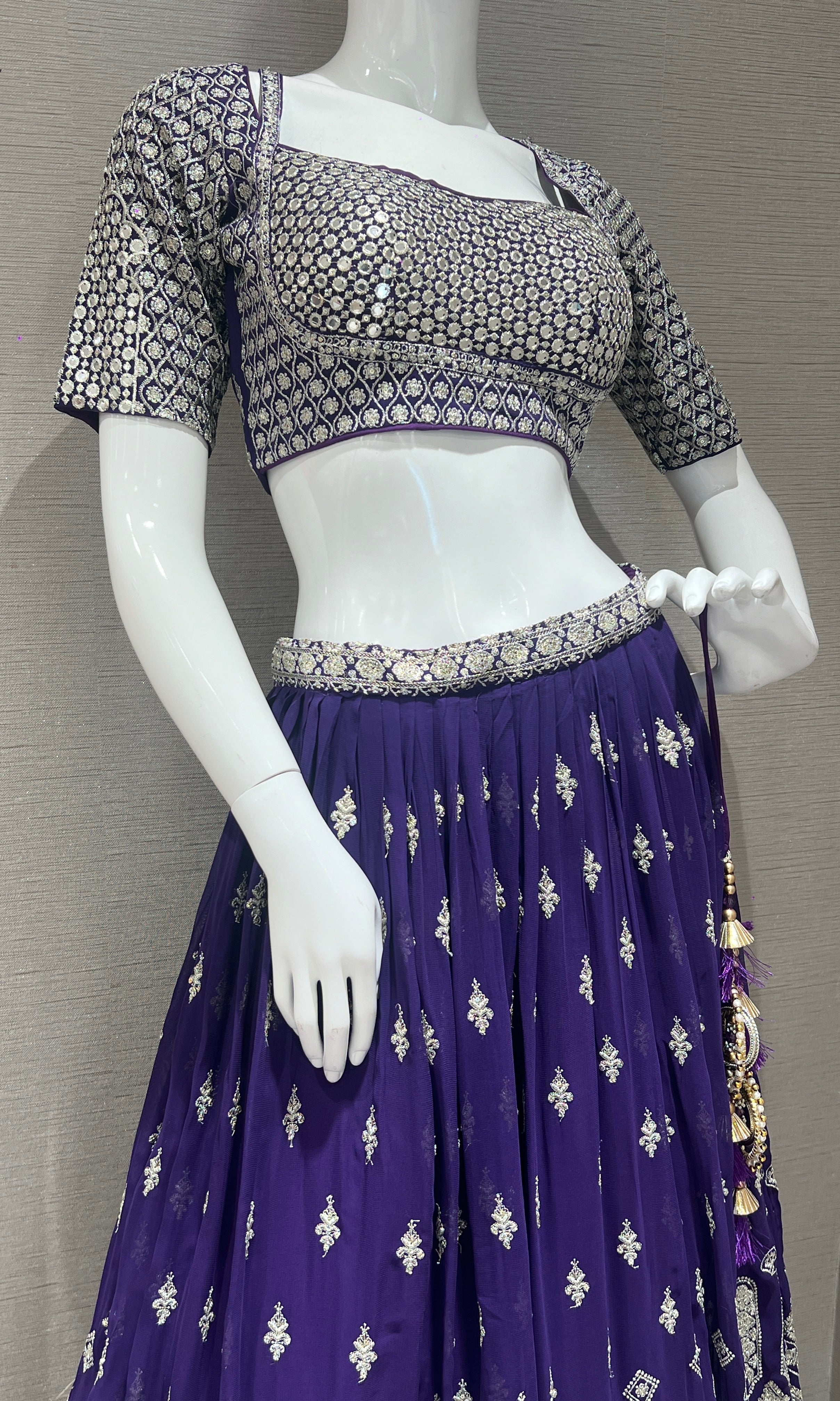 Purple croptop Lehenga
