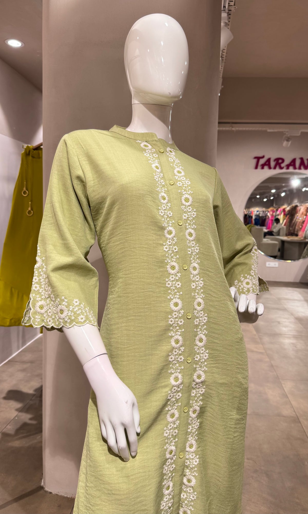 GREEN ETHNIC KURTI TOP
