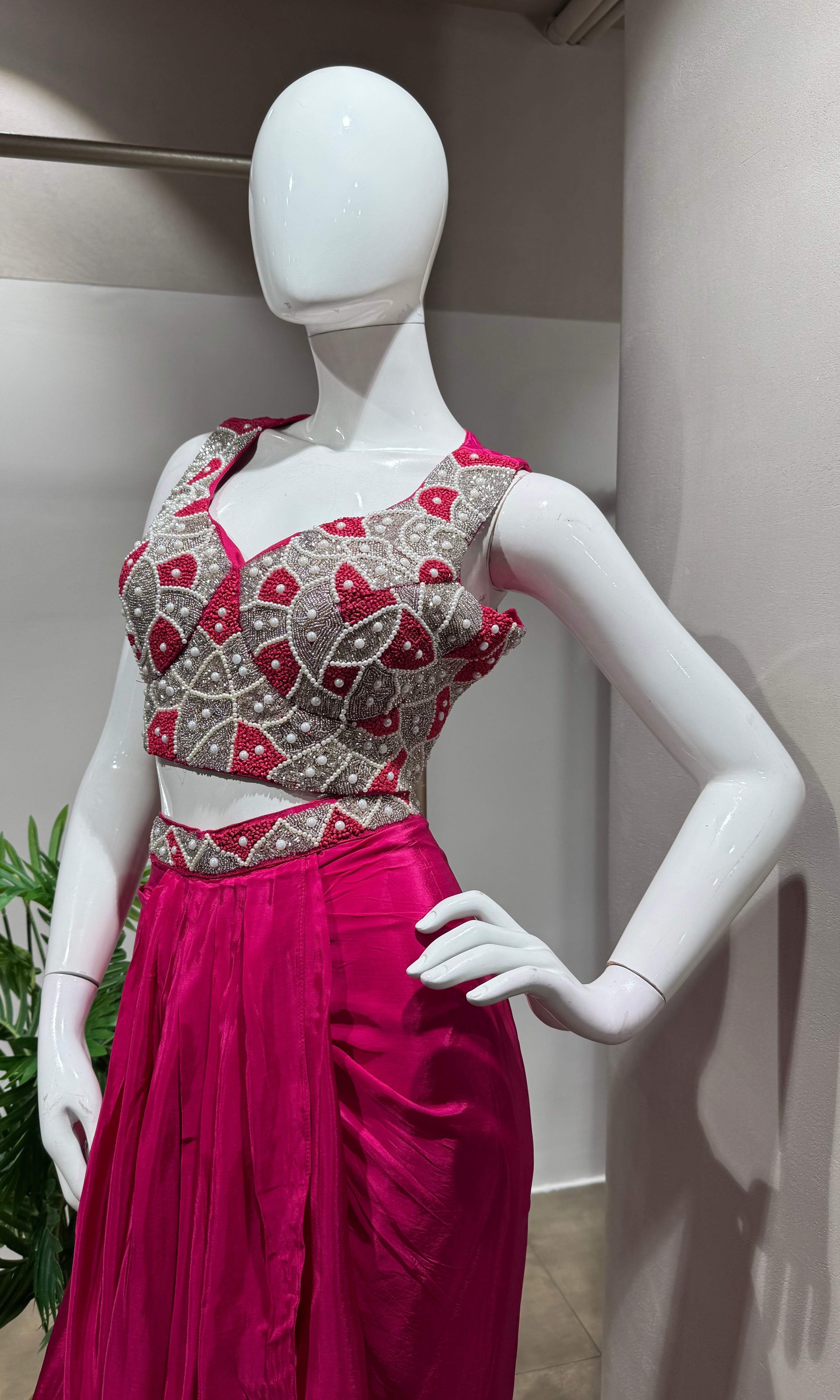 rani Embroidered Indo Western Draped skirt
