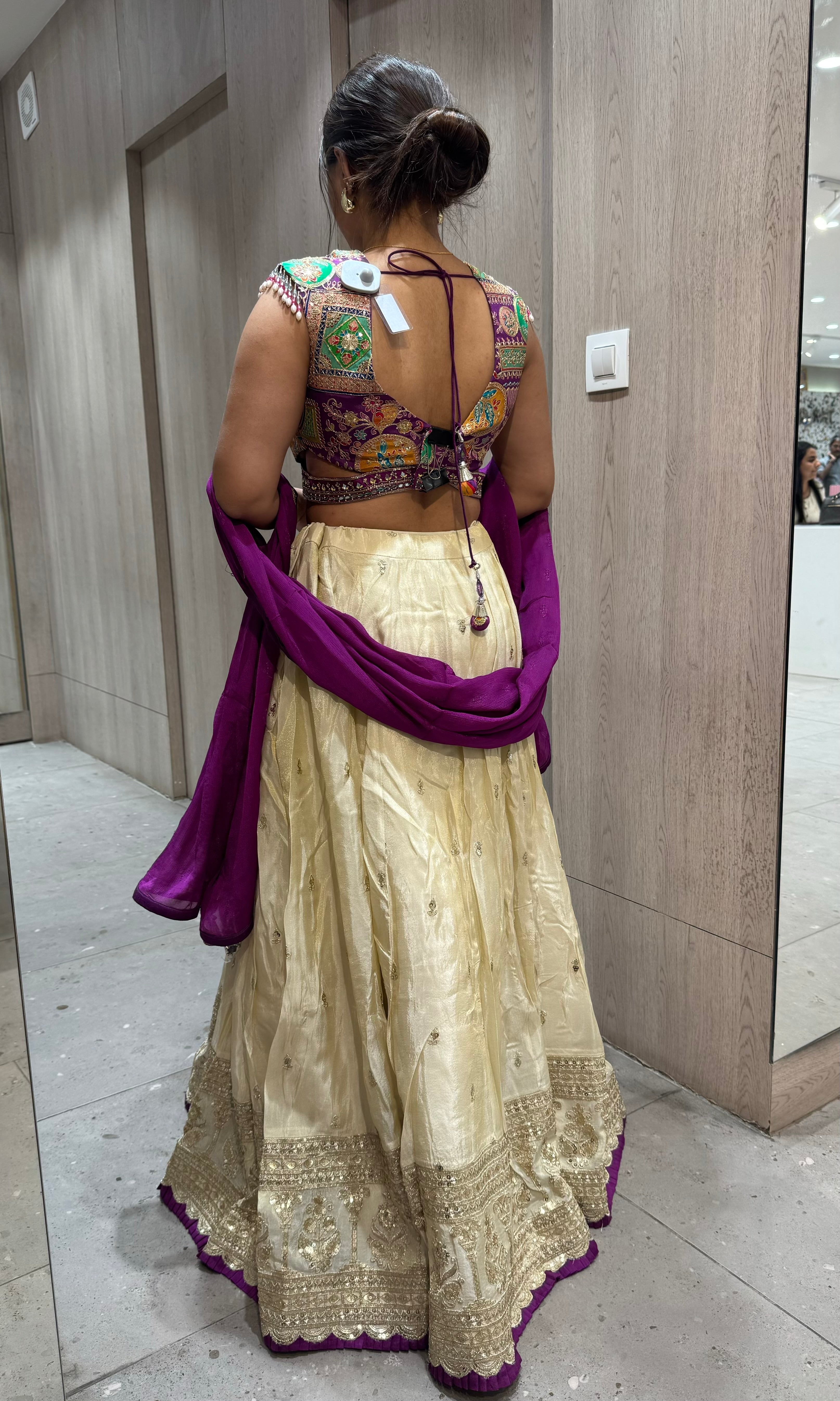 Purple and Gold Embroidered Lehenga