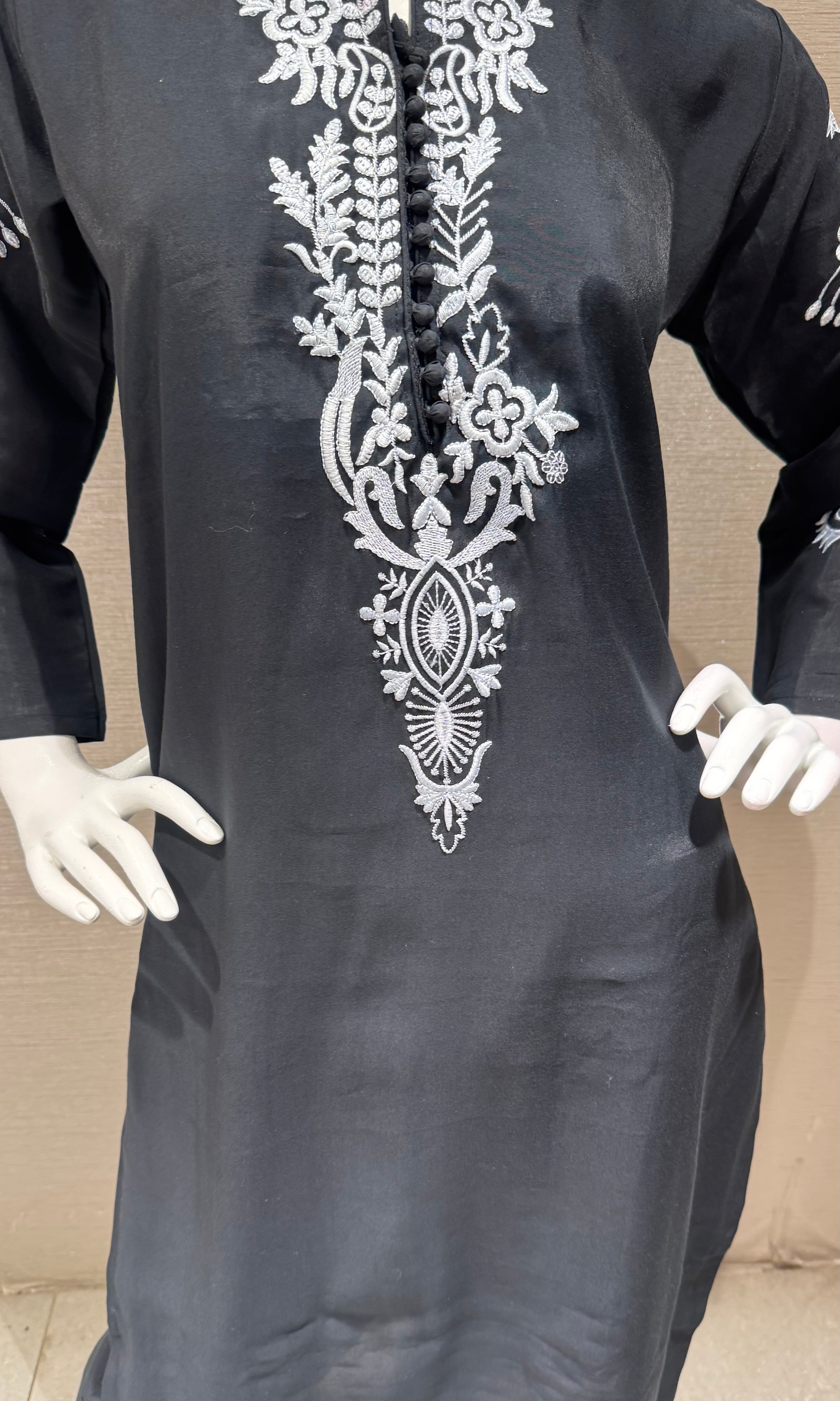Black Silver & Black Ethnic Kurta set