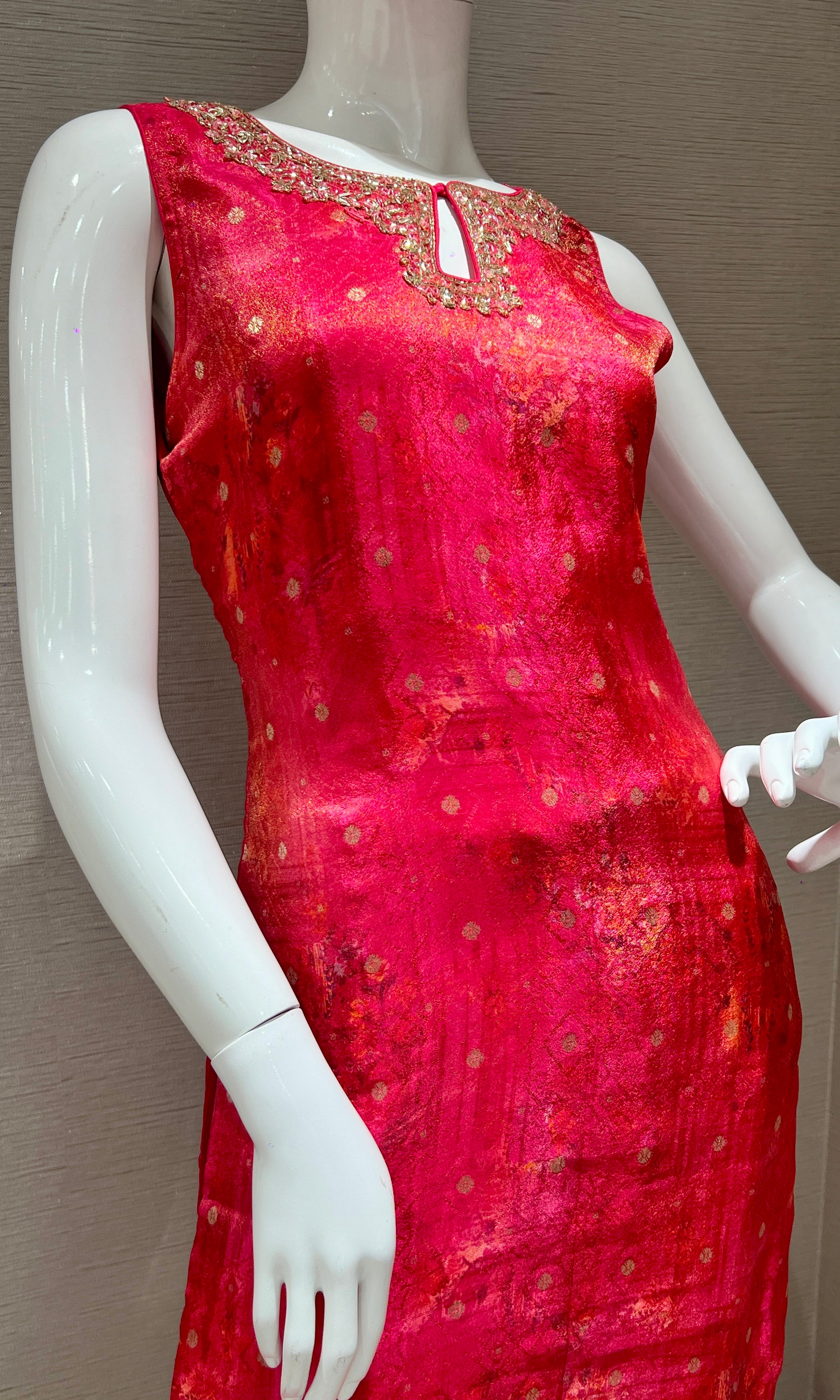 Pink Kurta Set with Embroidered Dupatta