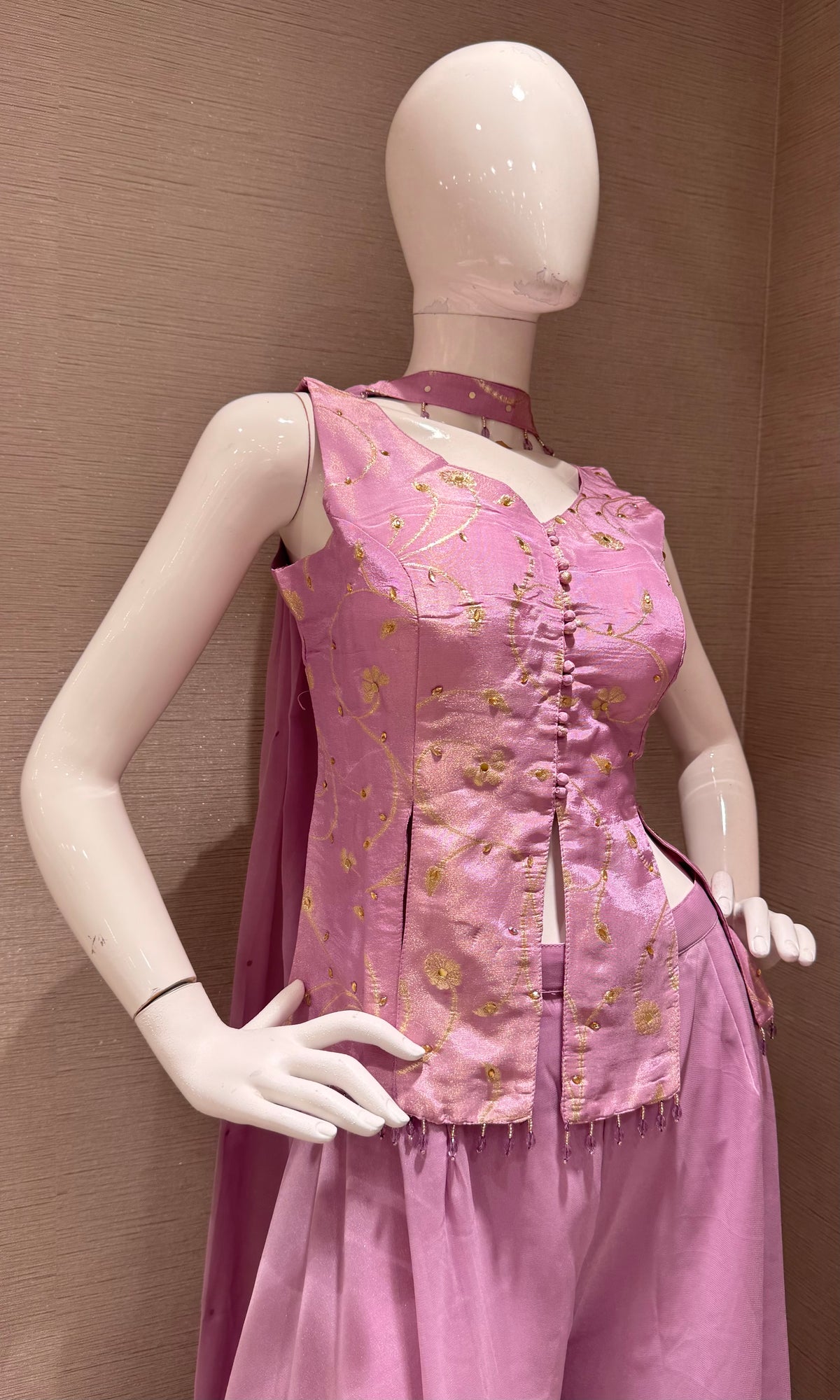 lavander Georgette PEPLUM PALAZZO SET