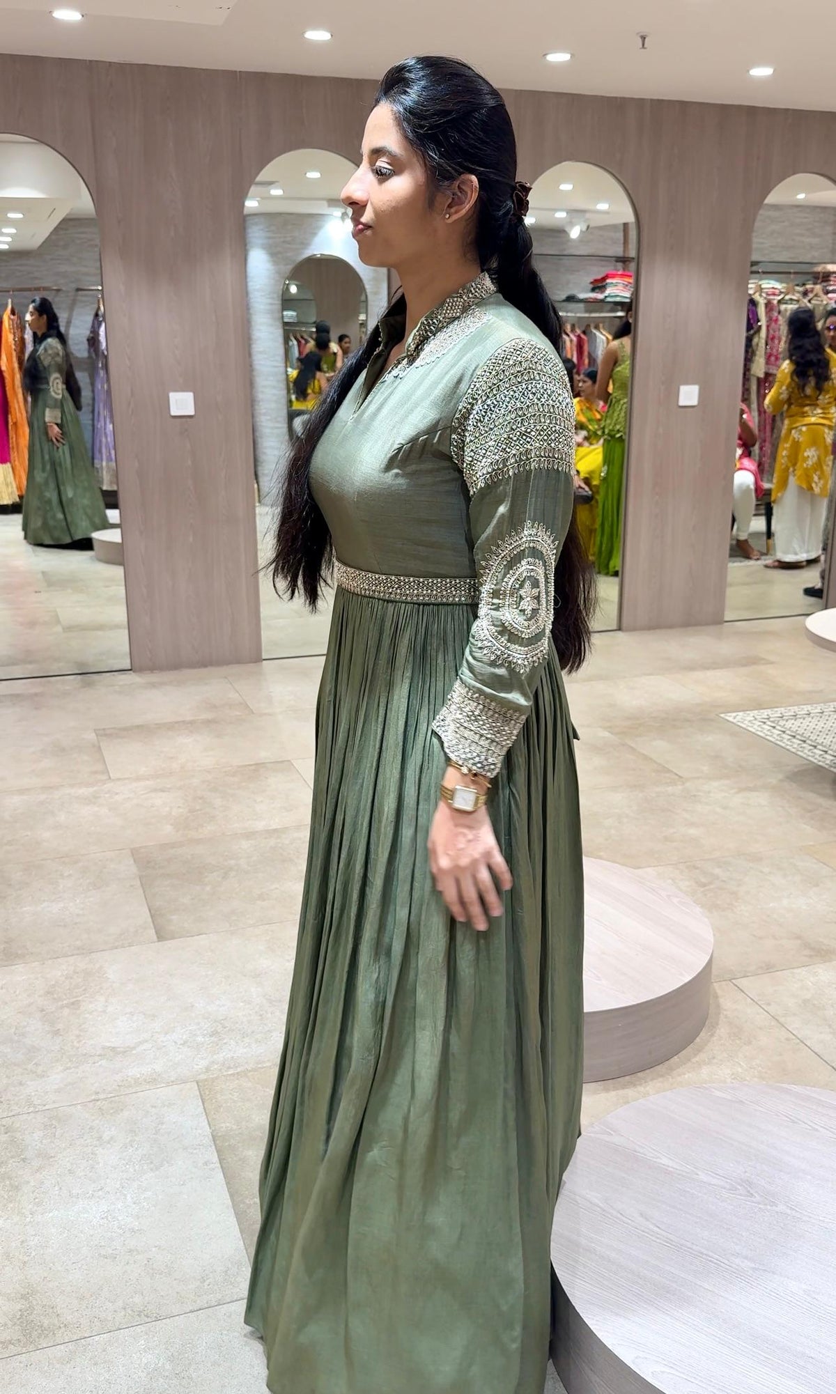 olive Green Long dress