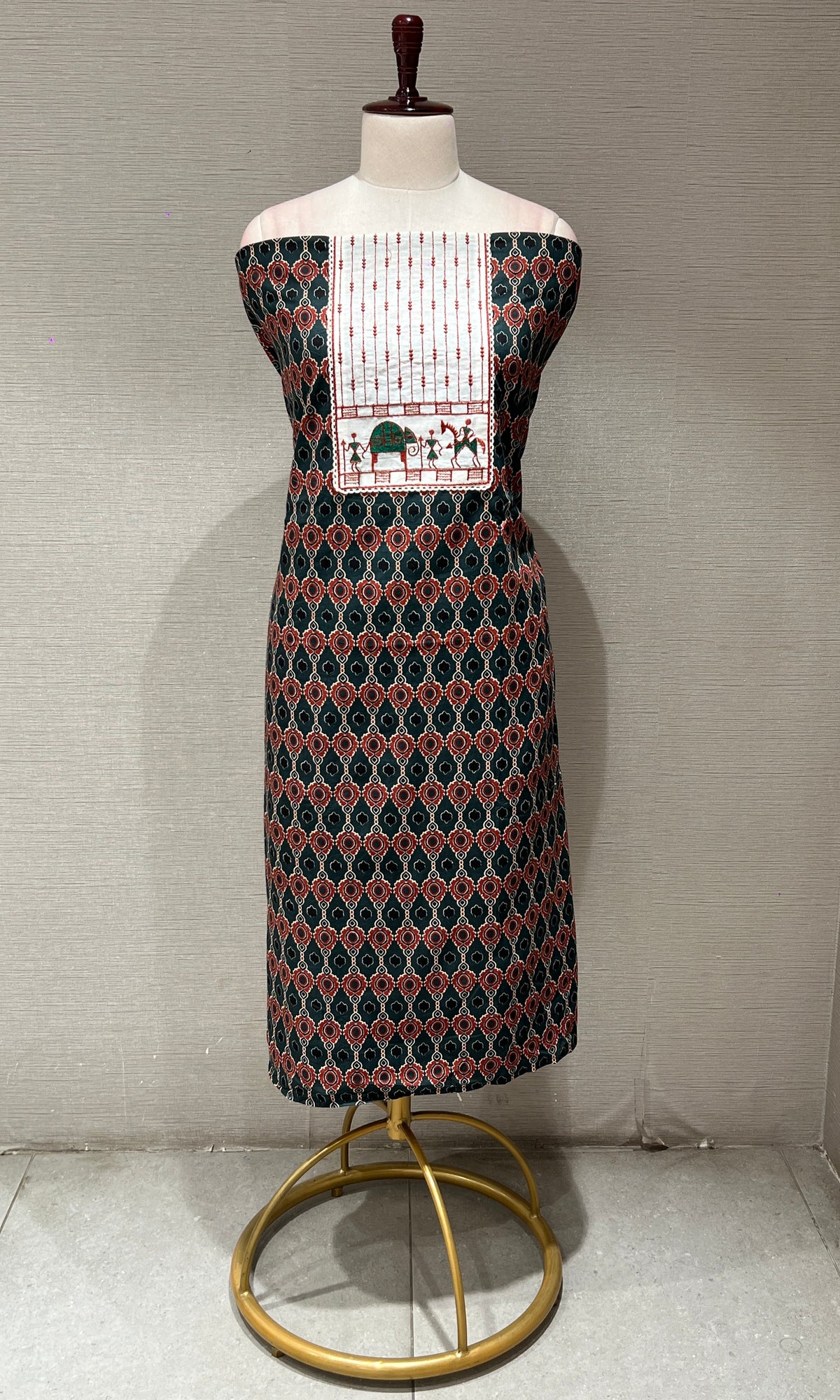 Green dress material