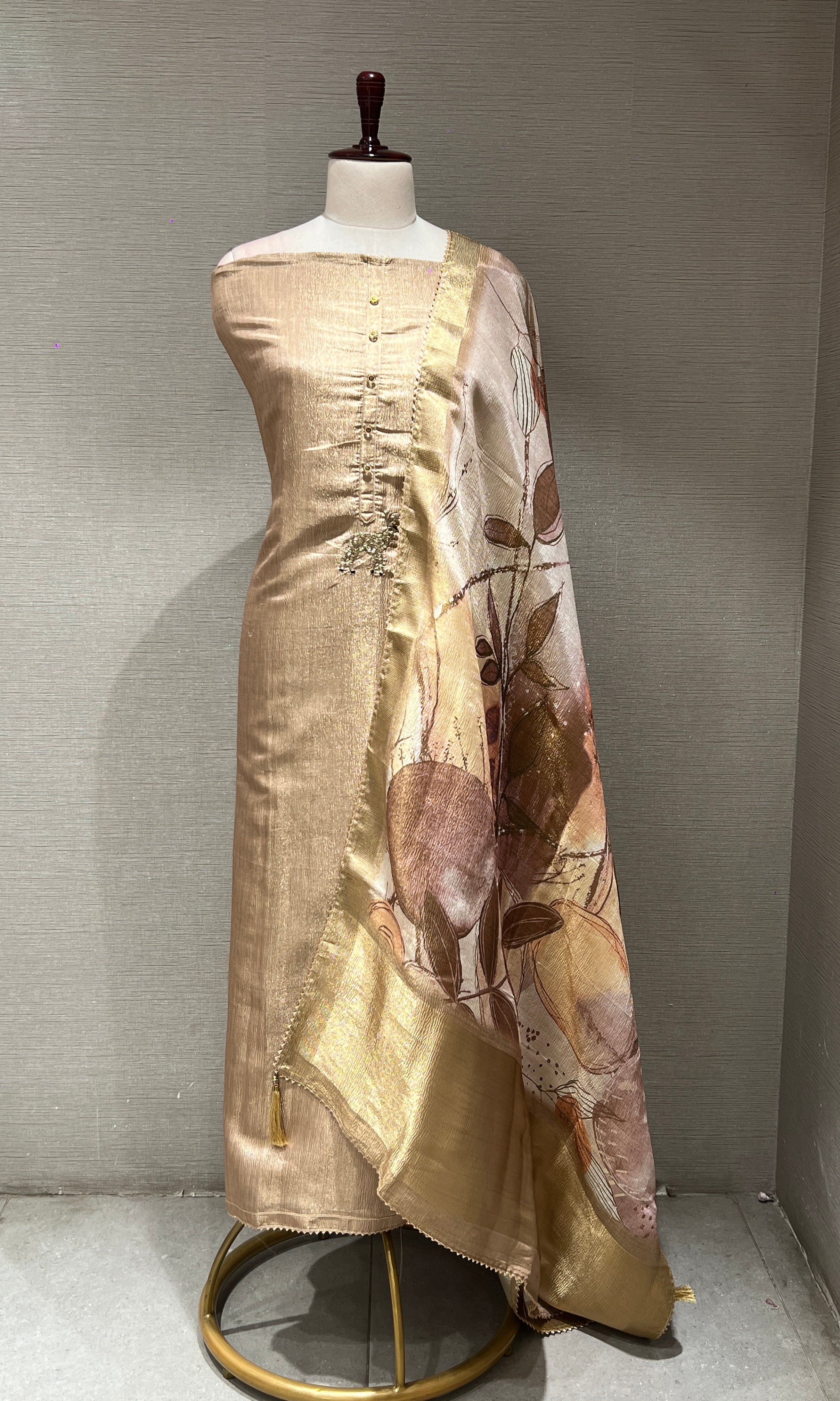 Gold dress material