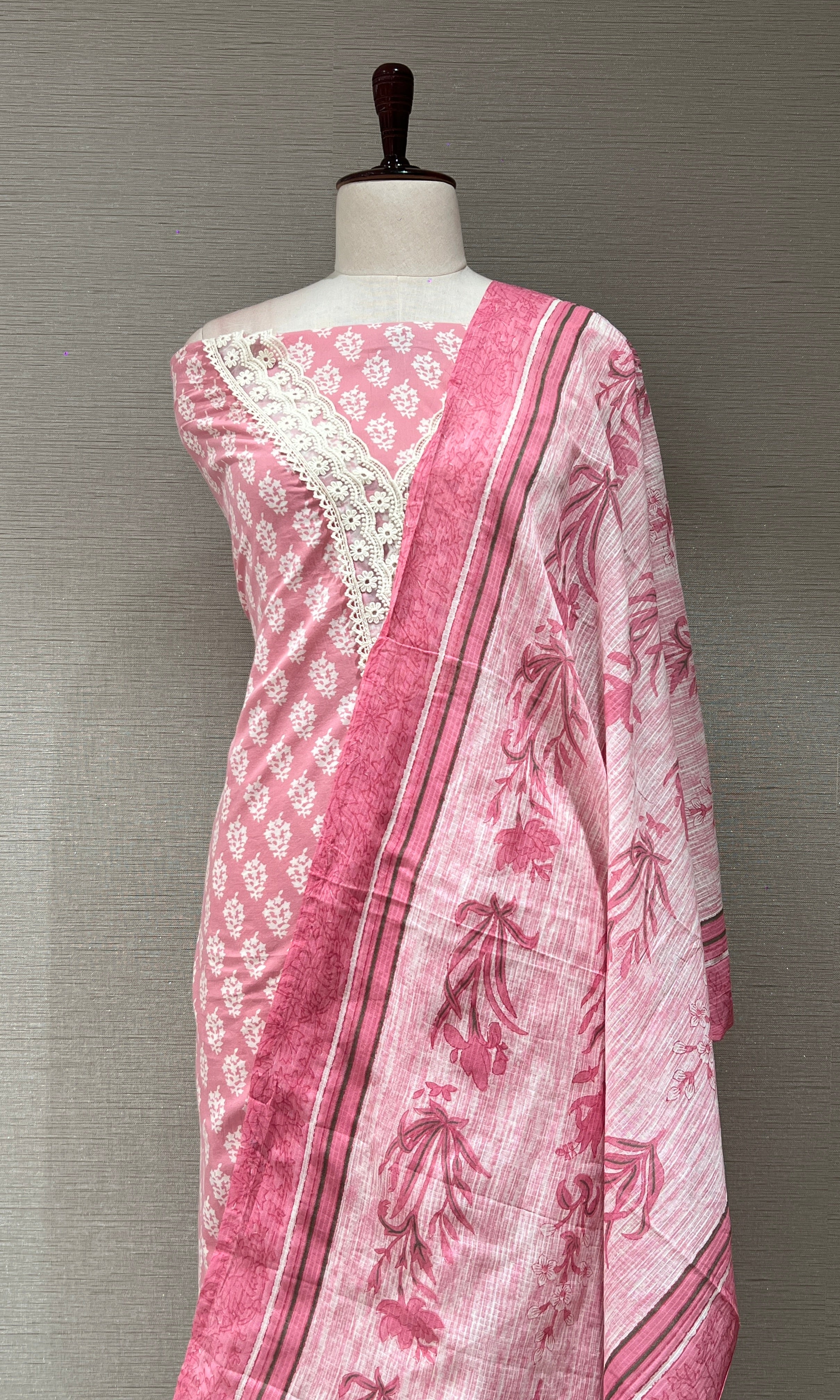 Onion pink dress material