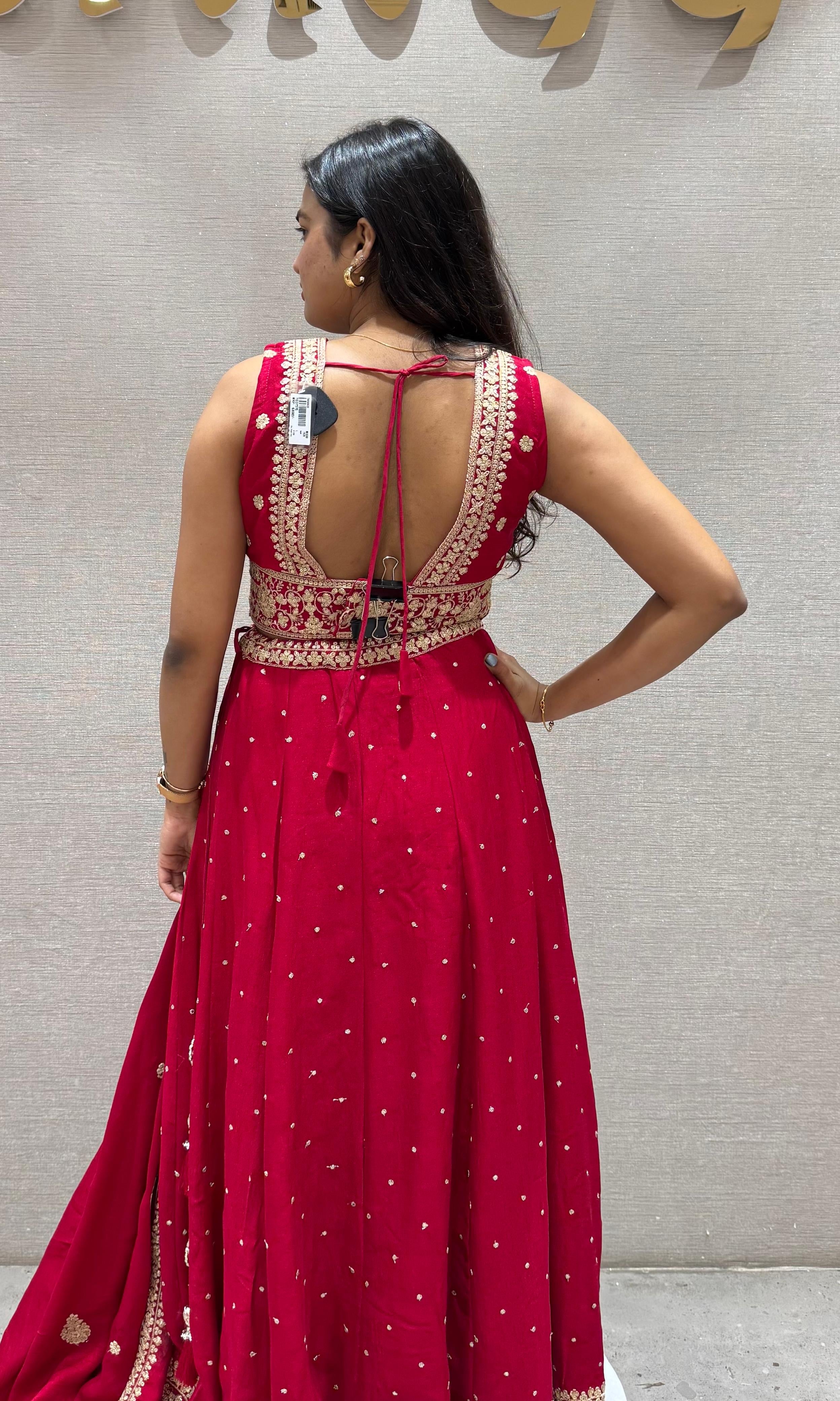 Rani pink golden embroidered Lehenga