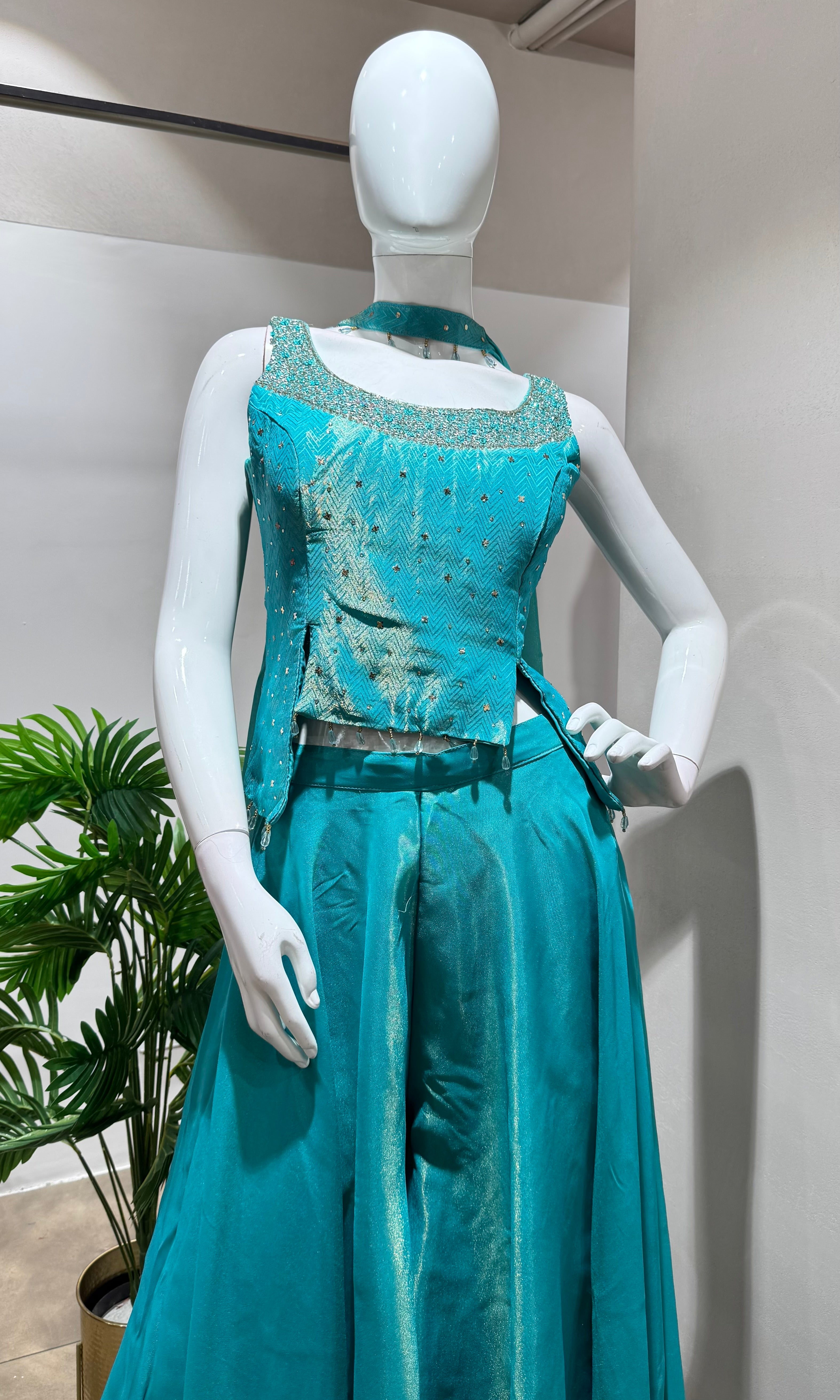 Blue PALAZZO Set with ELEGANT Top