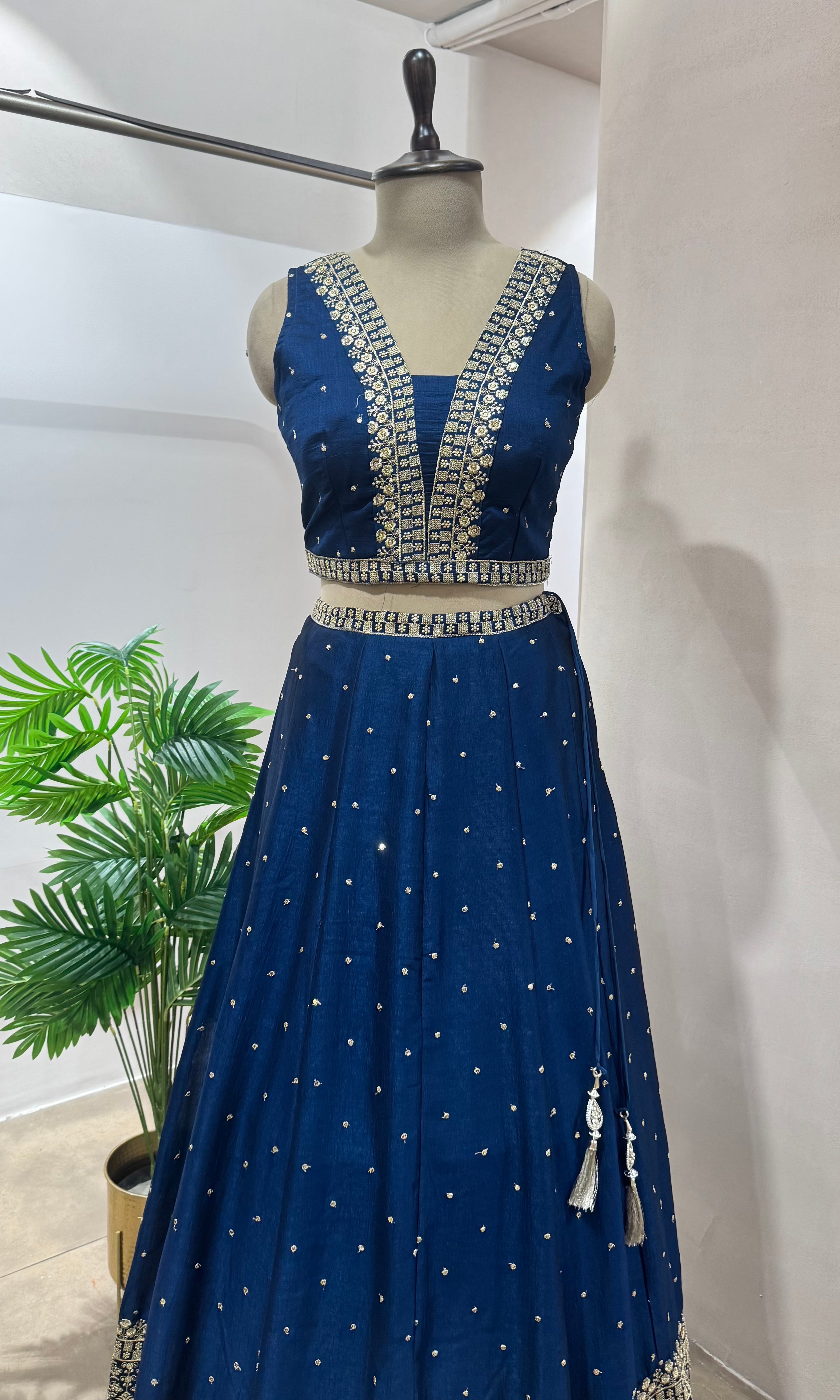 Blue INTRICATE EMBROIDERED lehenga