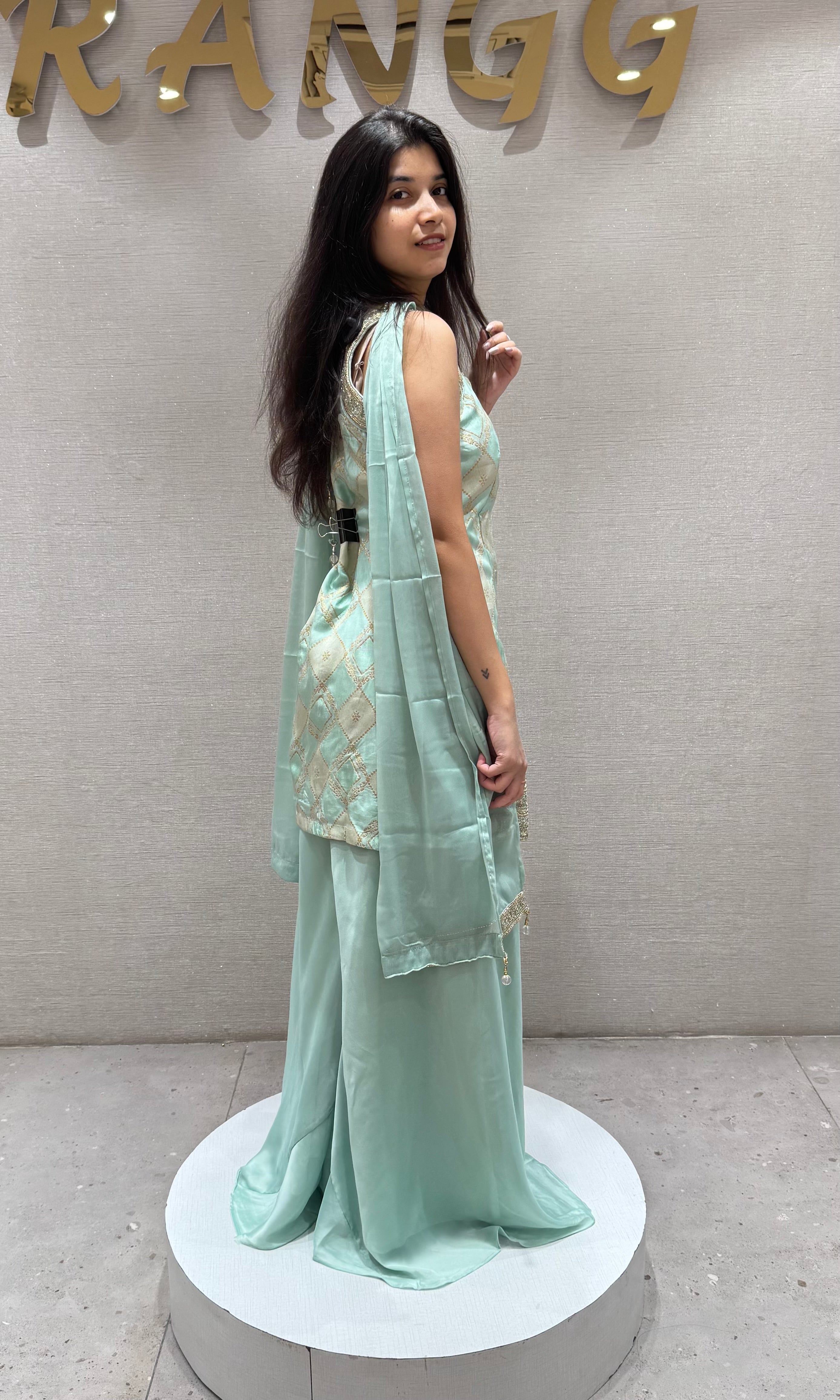 SEA Green Georgette Sharara Suit