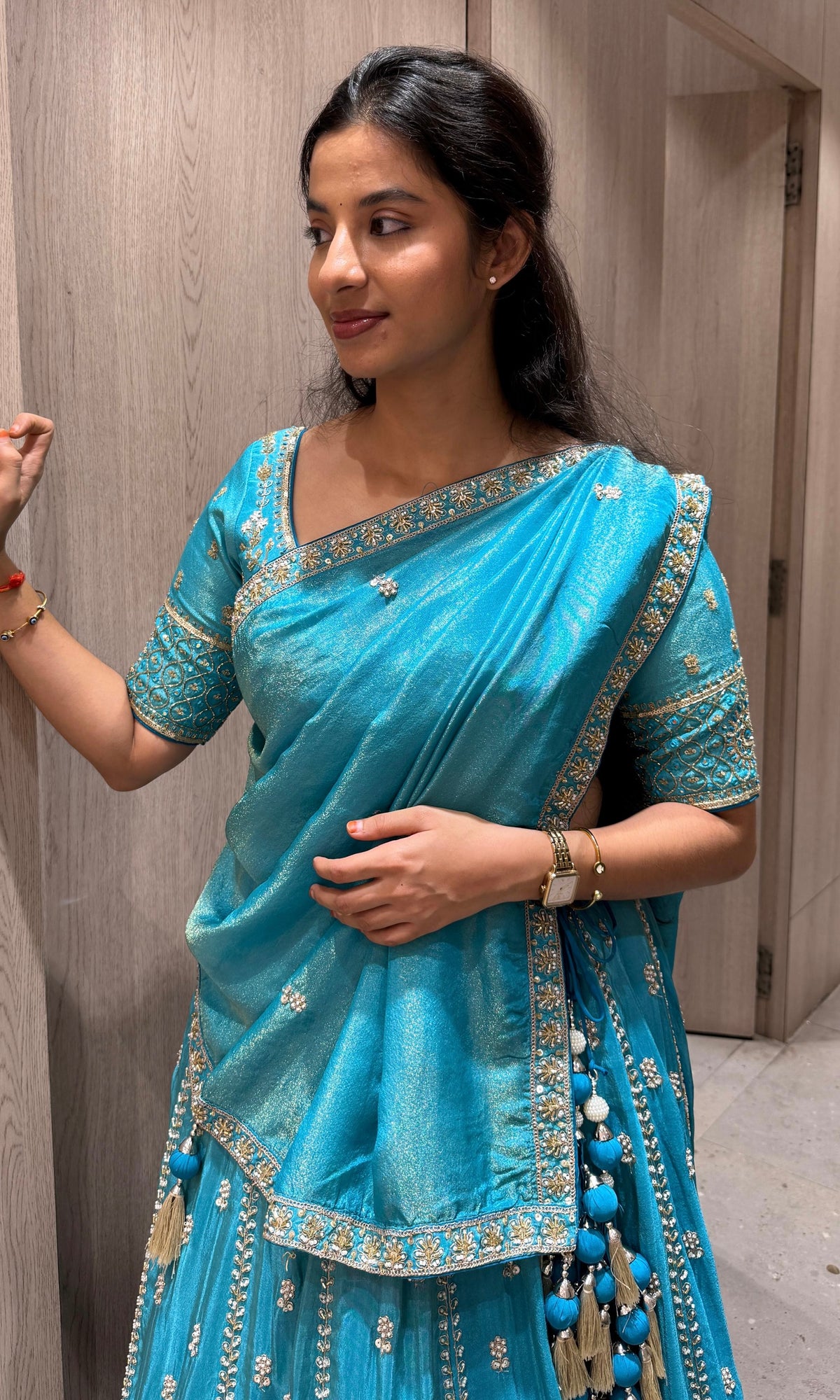 Blue Lehenga with zari wok Embroidery