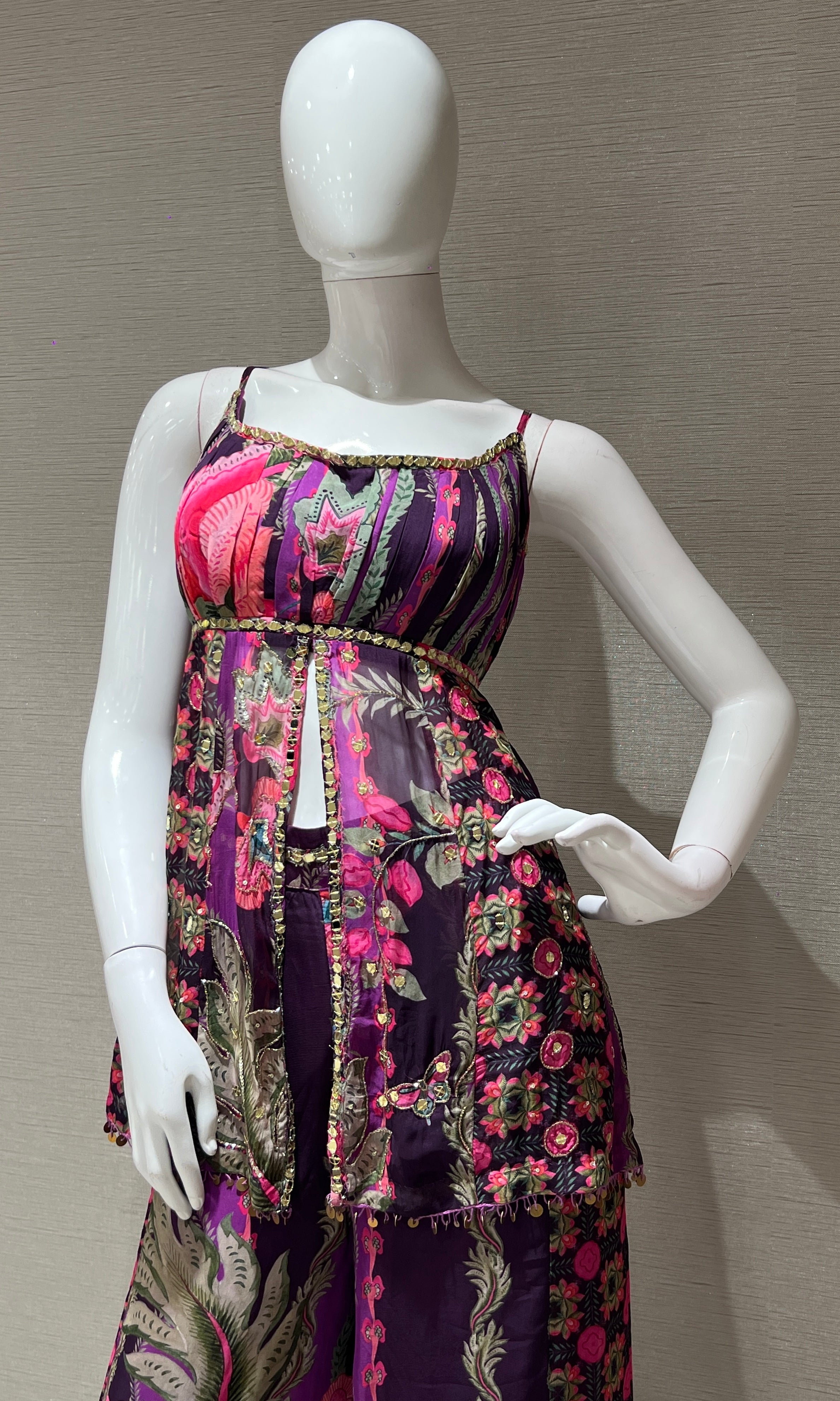 Purple floral fantasy palazoo