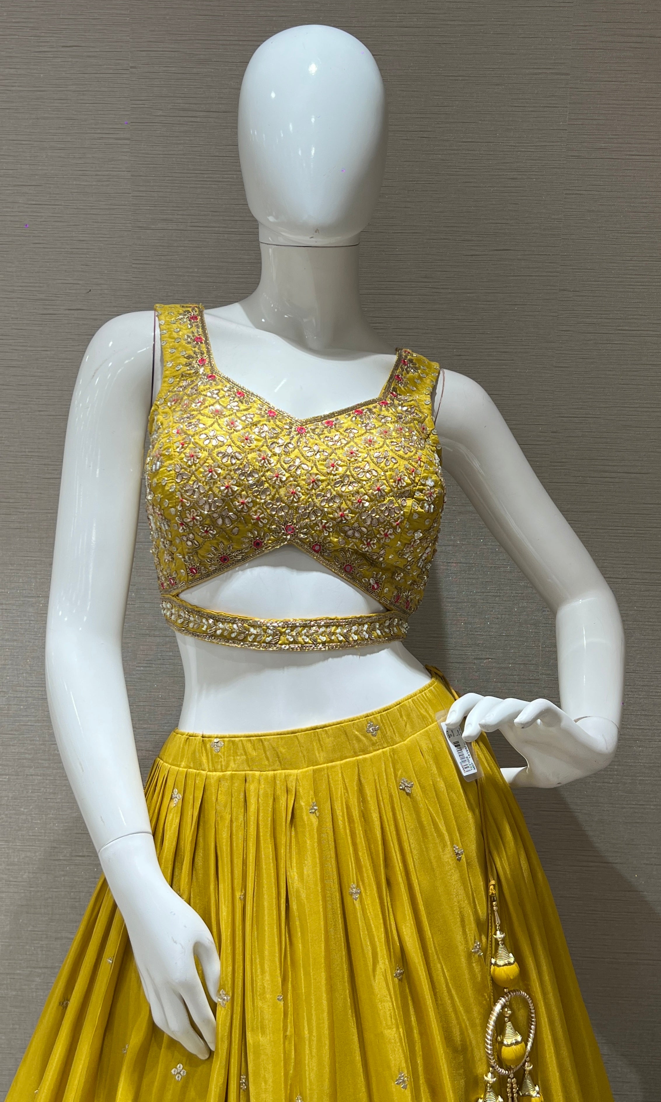 Sunshine Yellow embroidered lehenga