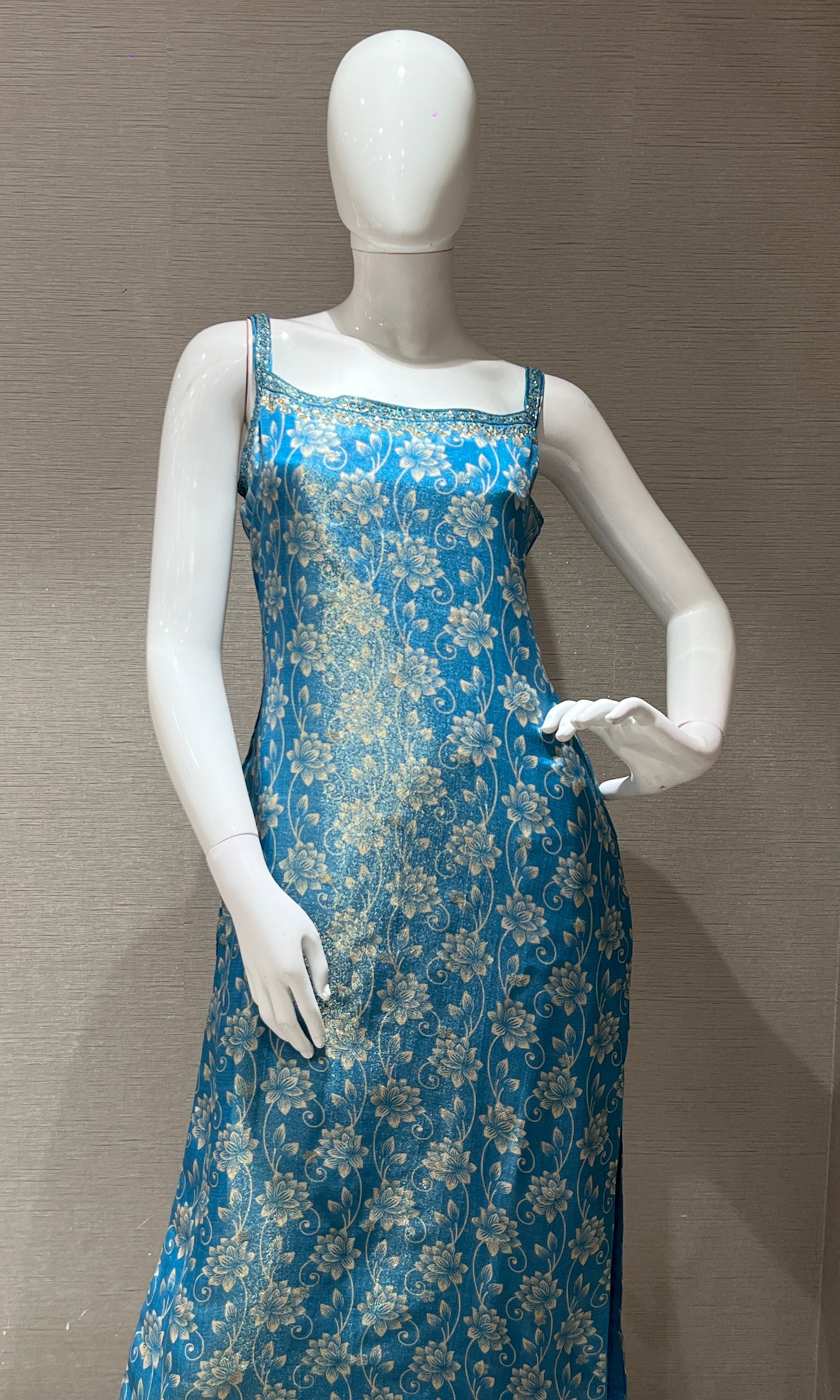 Blue and Gold Ethnic Kurta Set