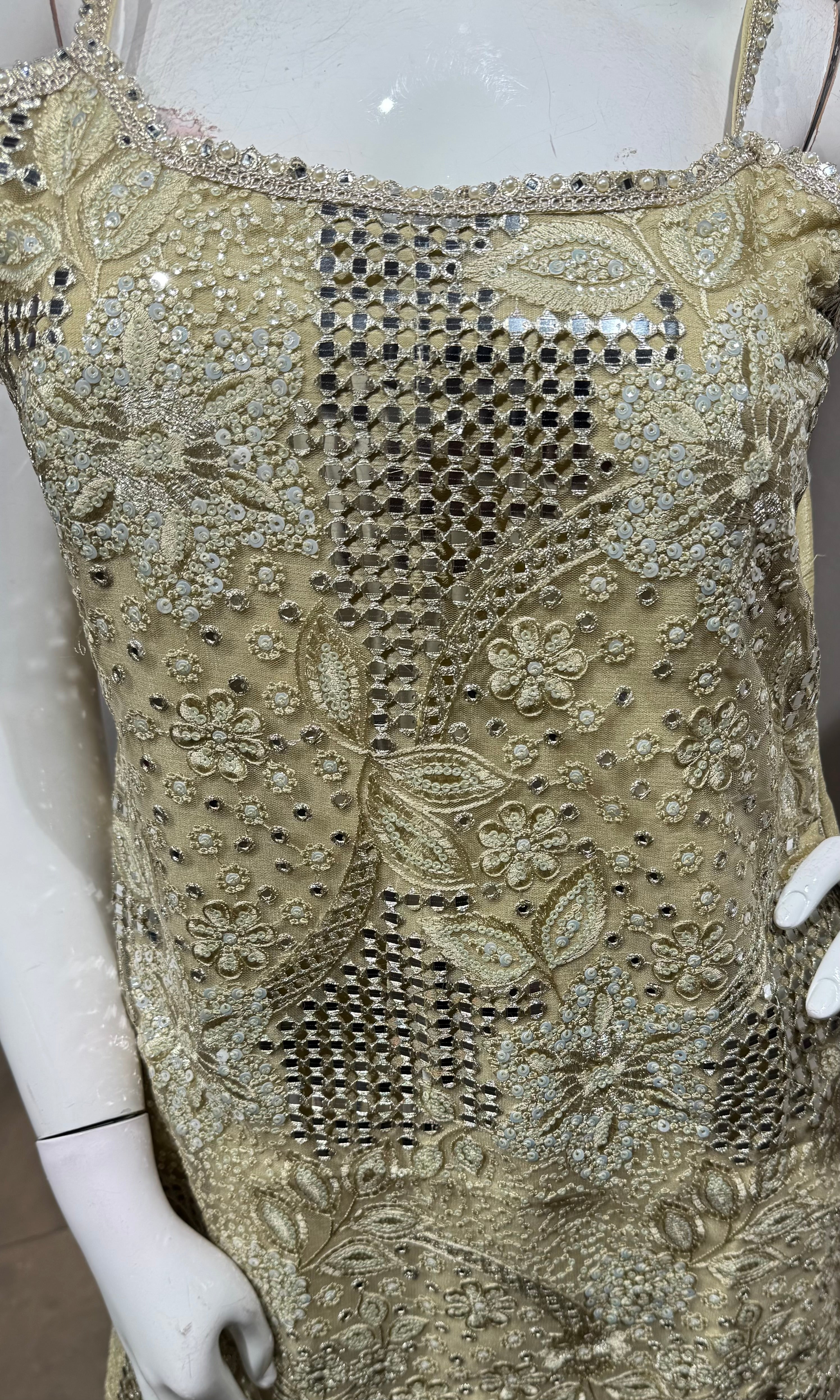 Gold Embroidered sharara Set with Dupatta