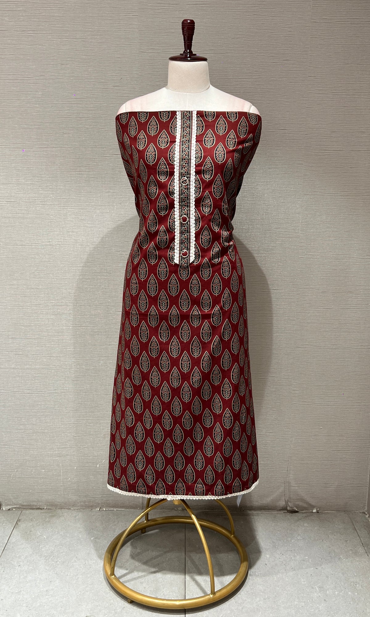 Maroon dress material