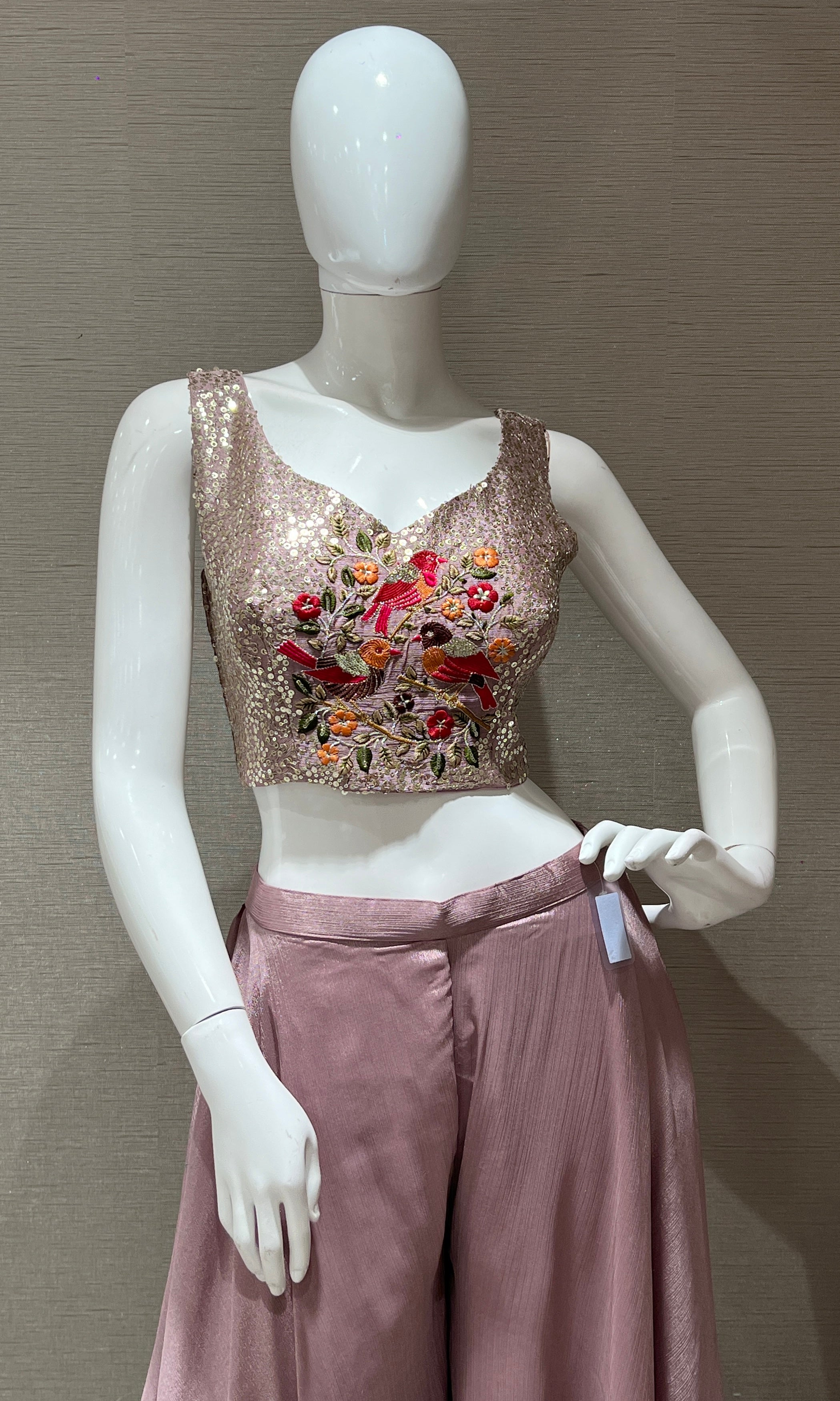 Lilac Palazzo with Embellished Jacket