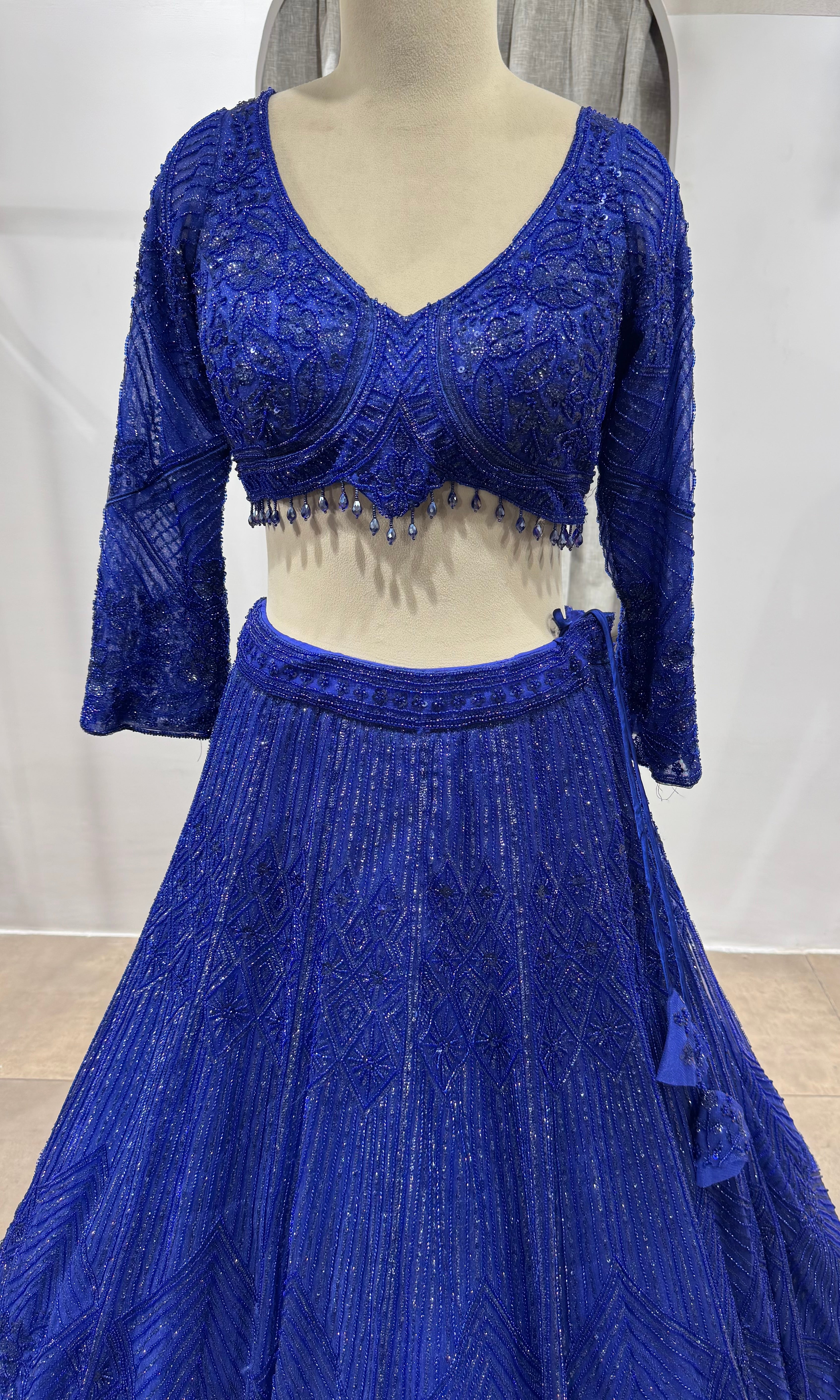 NAVY BLUE CLASSIC CRYSTAL WORK LEHENGA