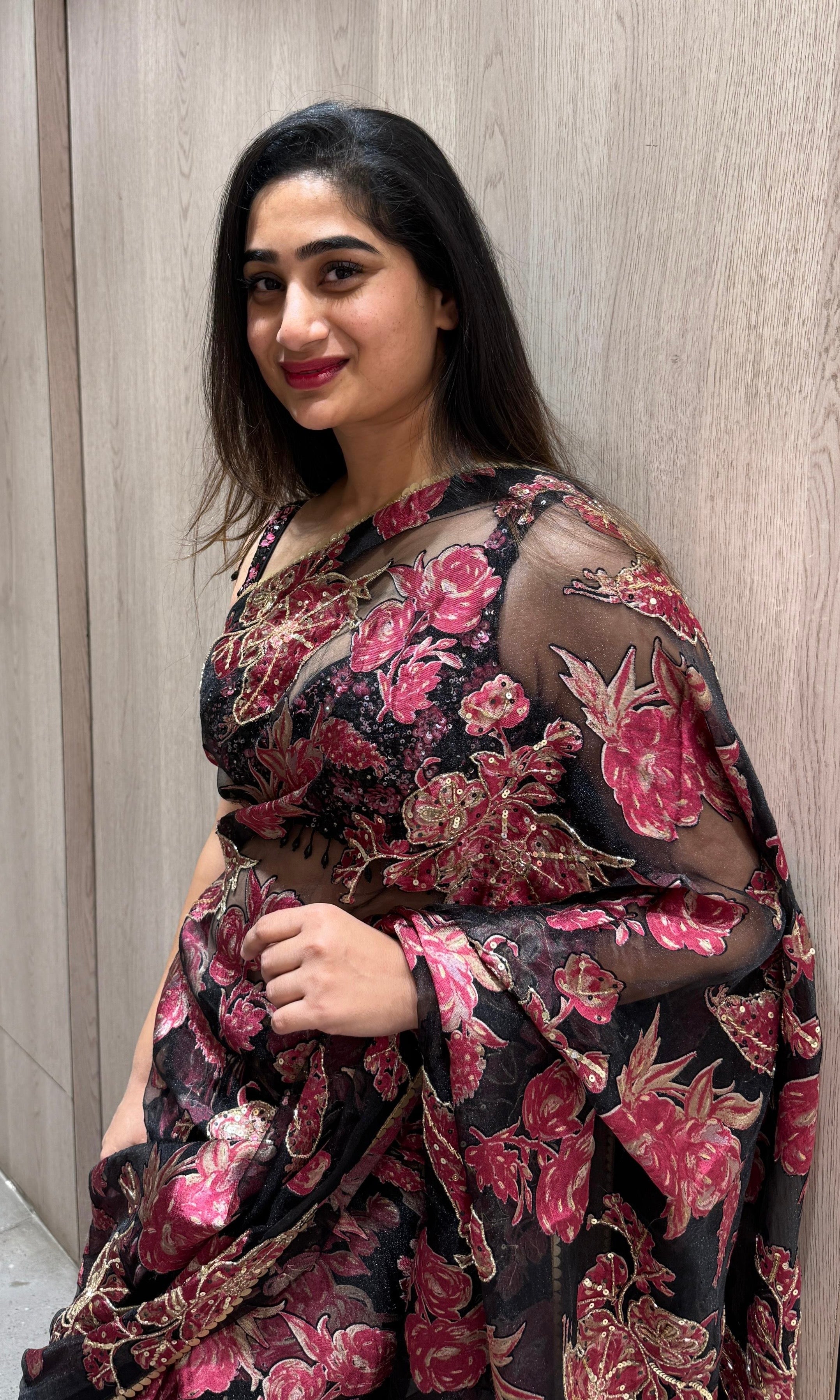 Black Rose SAREE WITH READY BLOUSE
