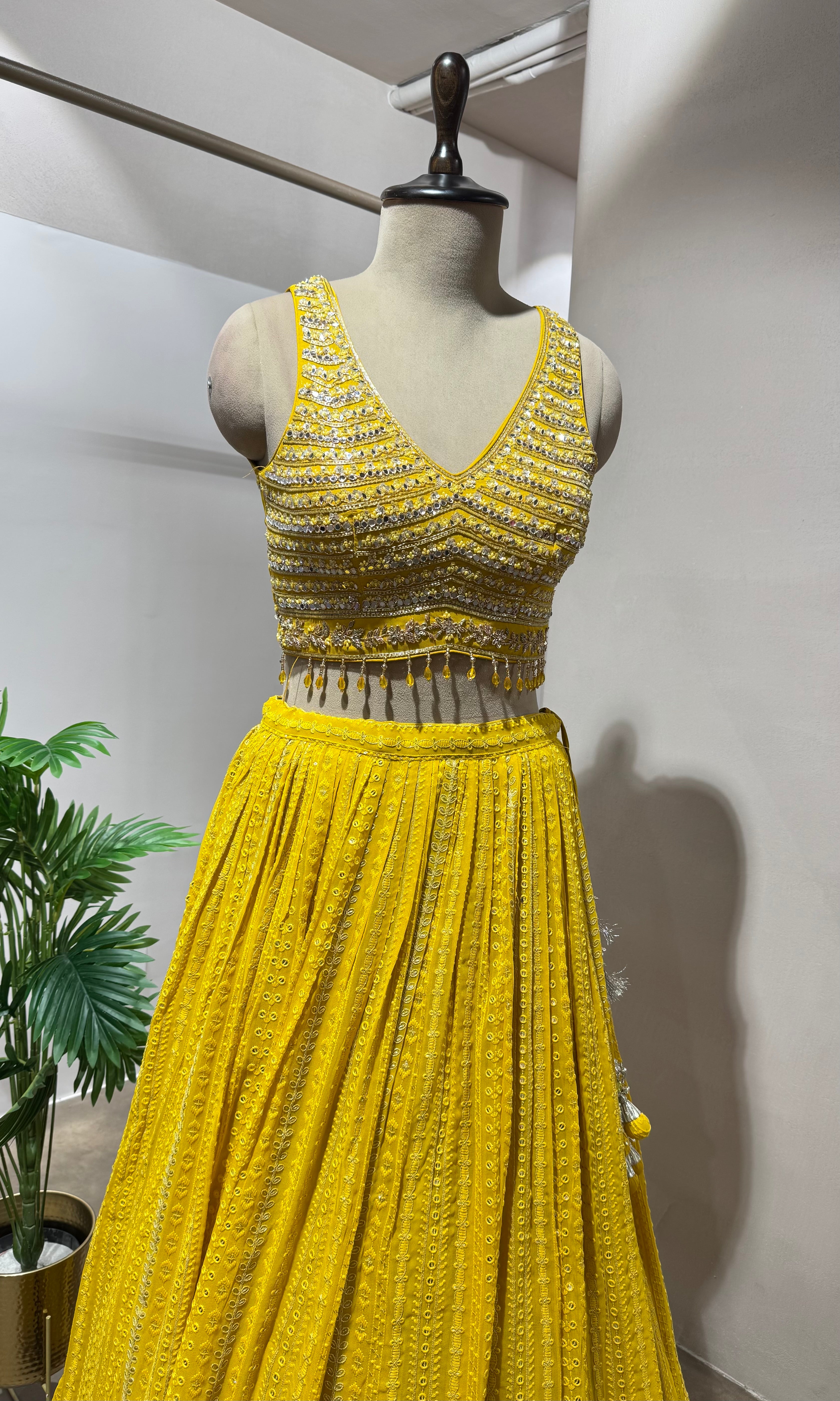 Sunshine Yellow Embroidered Lehenga