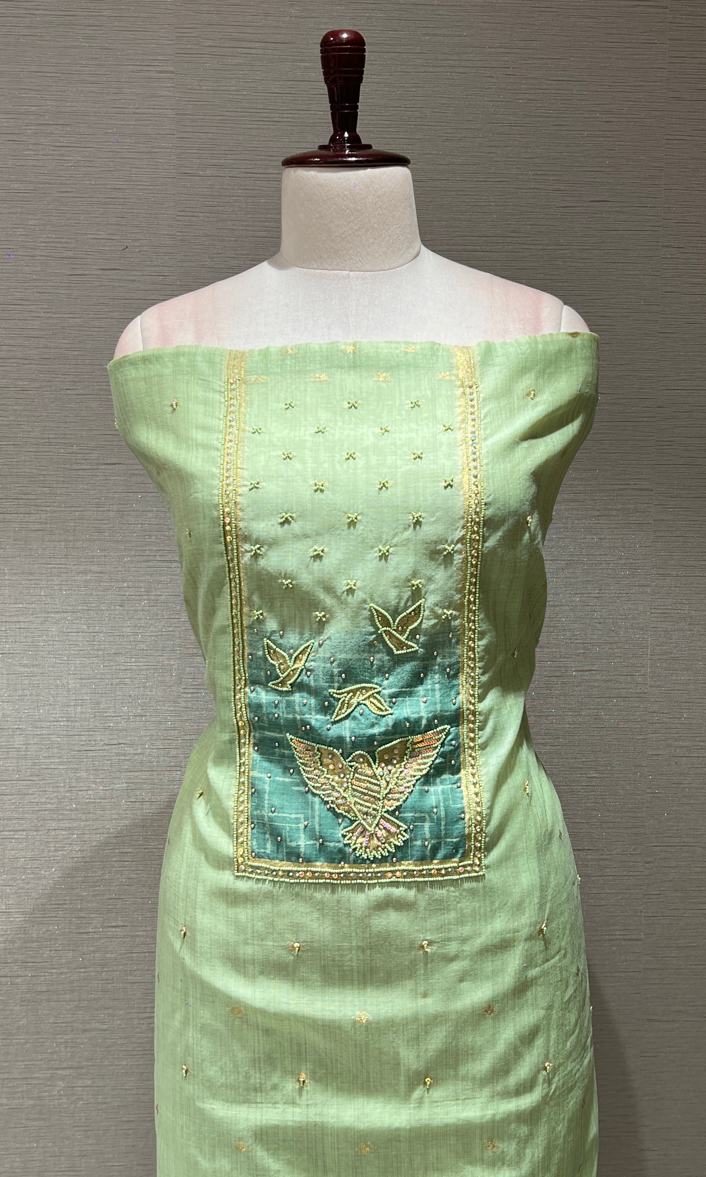 Green dress material