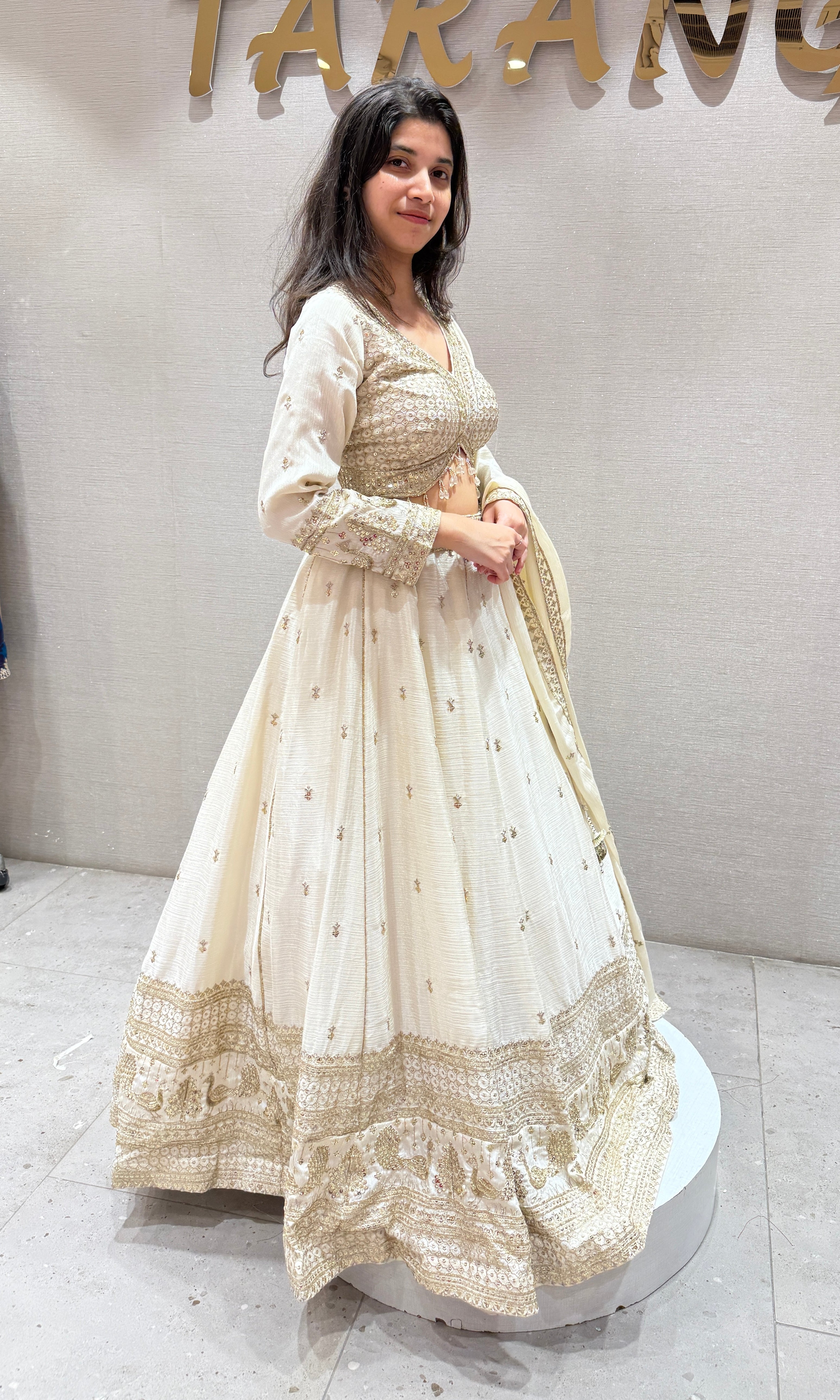 Cream Lehenga