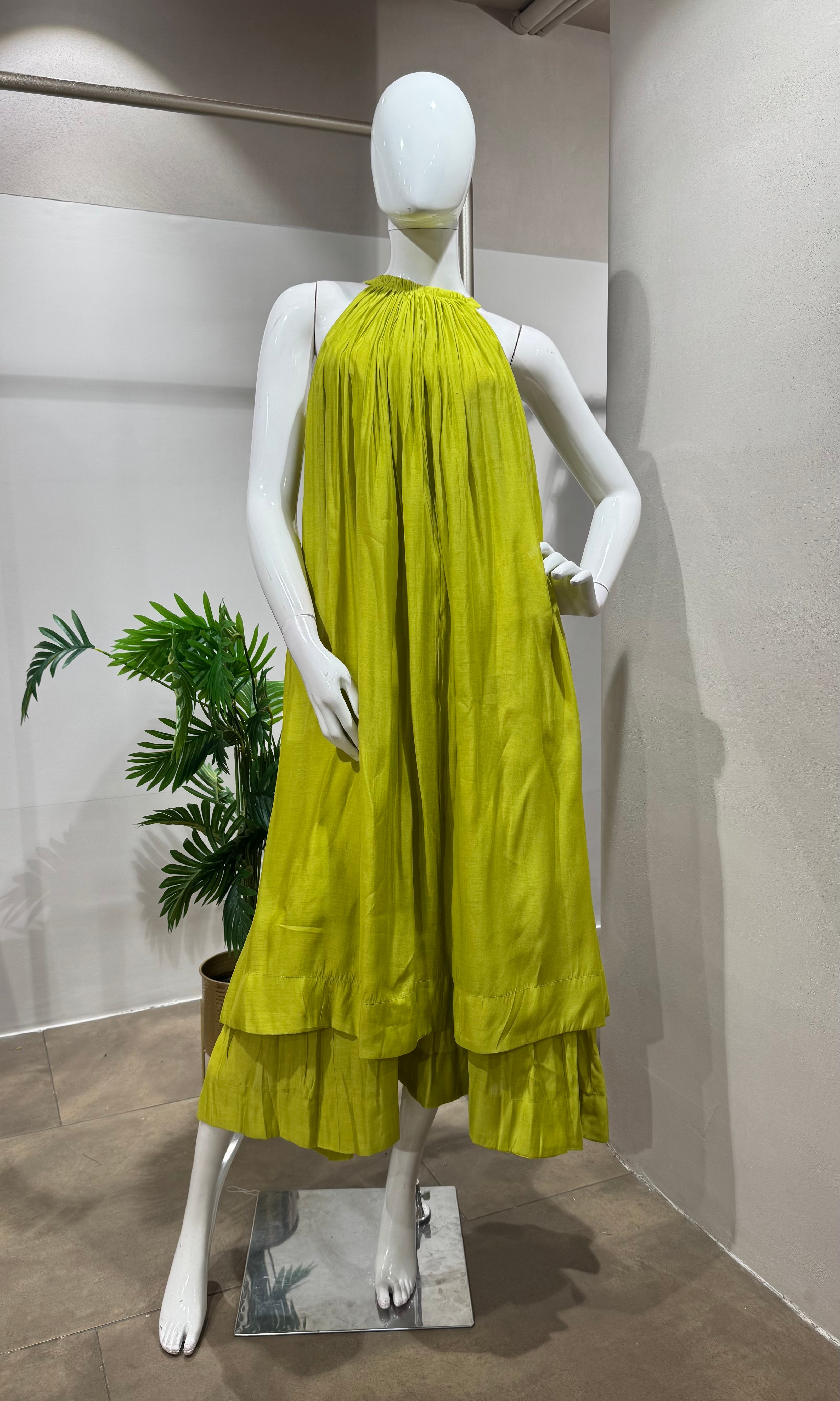 Lime Green Halter Dress