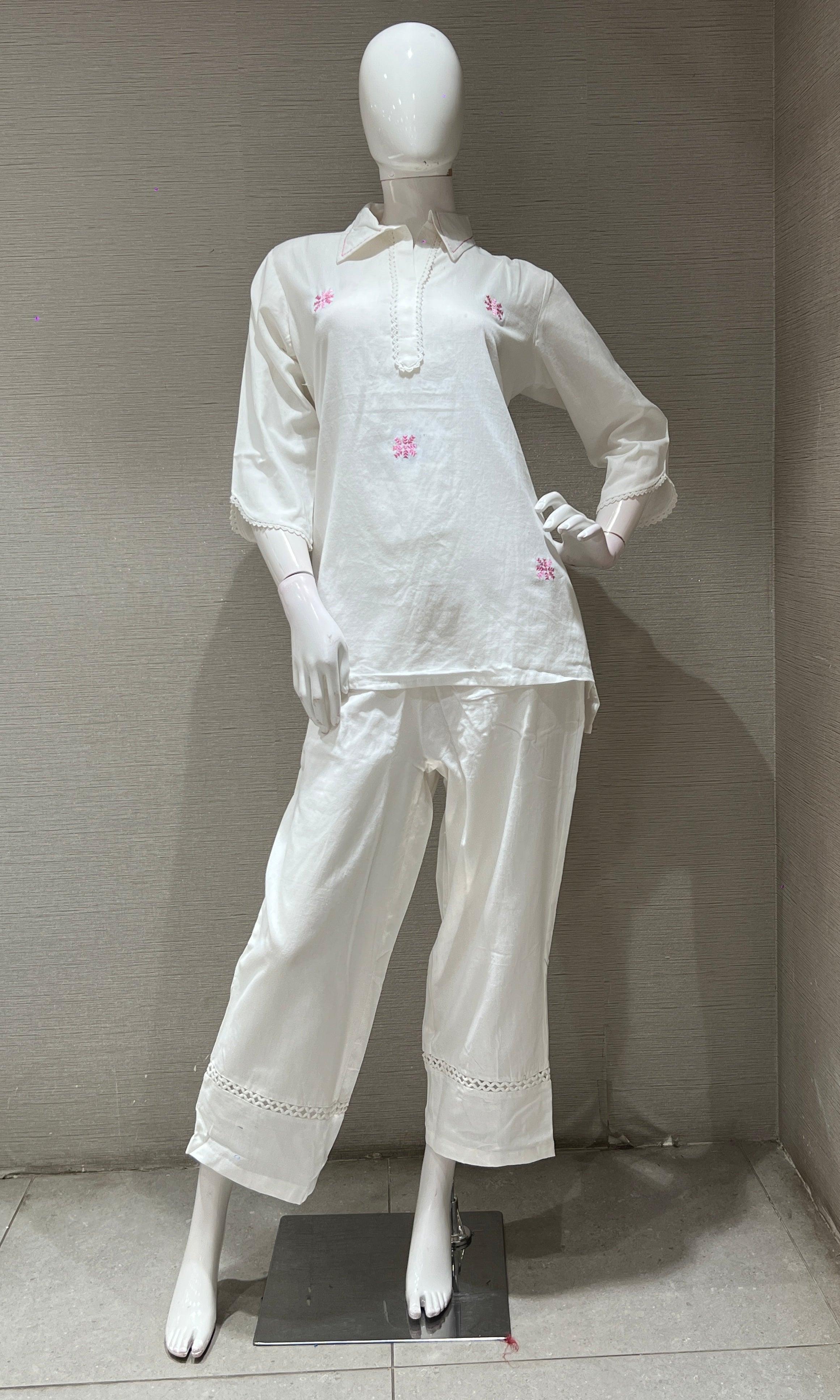 White CORD SET