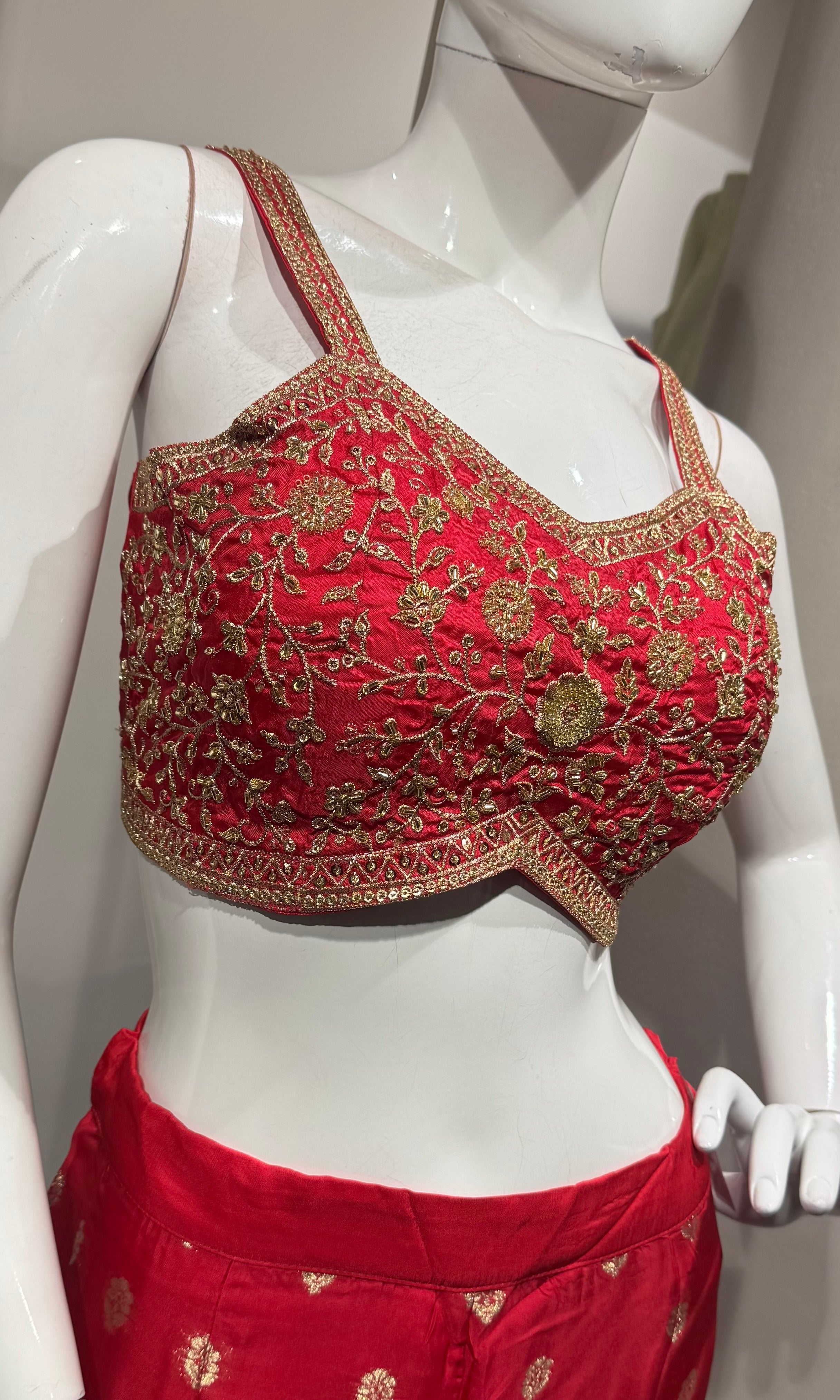 Pink Embroidered Palazzo with Shrug