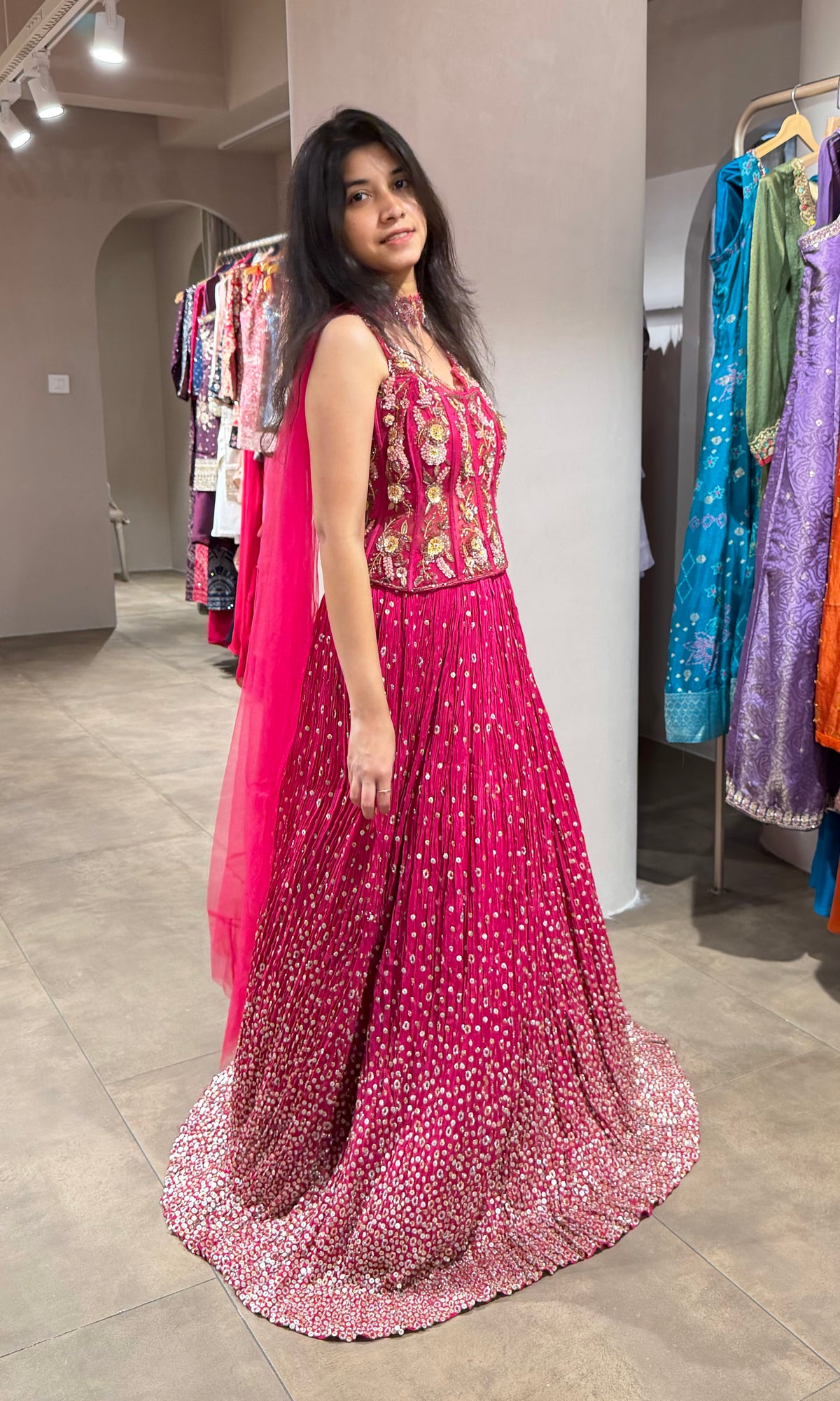 Pink EMBELLISHED LEHENGA
