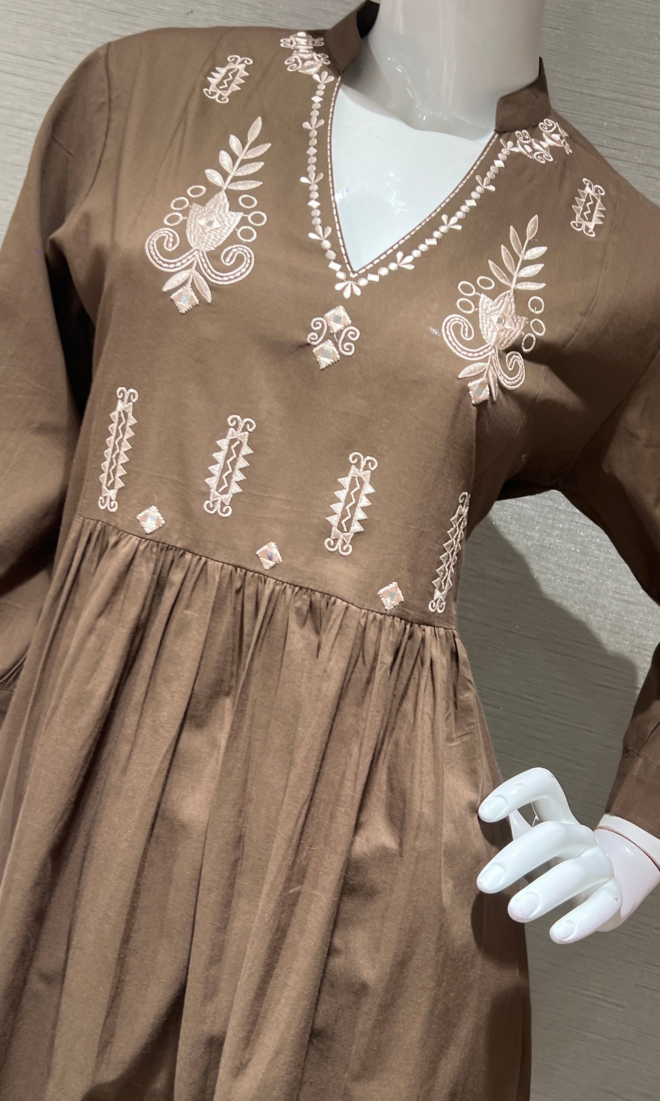Light brown CHANDERI kurta set