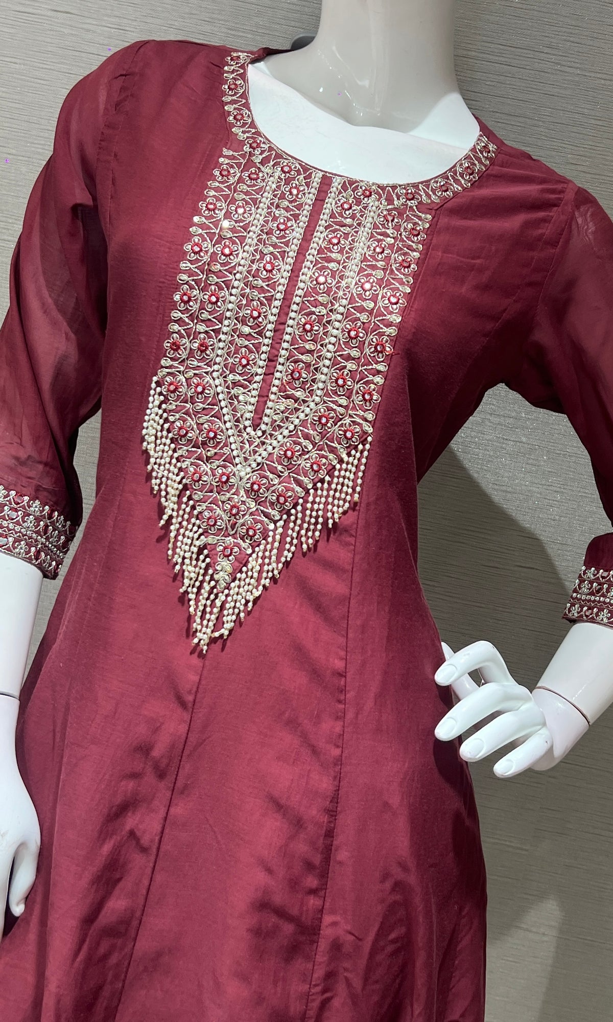 Maroon Anarkali KURTA SET