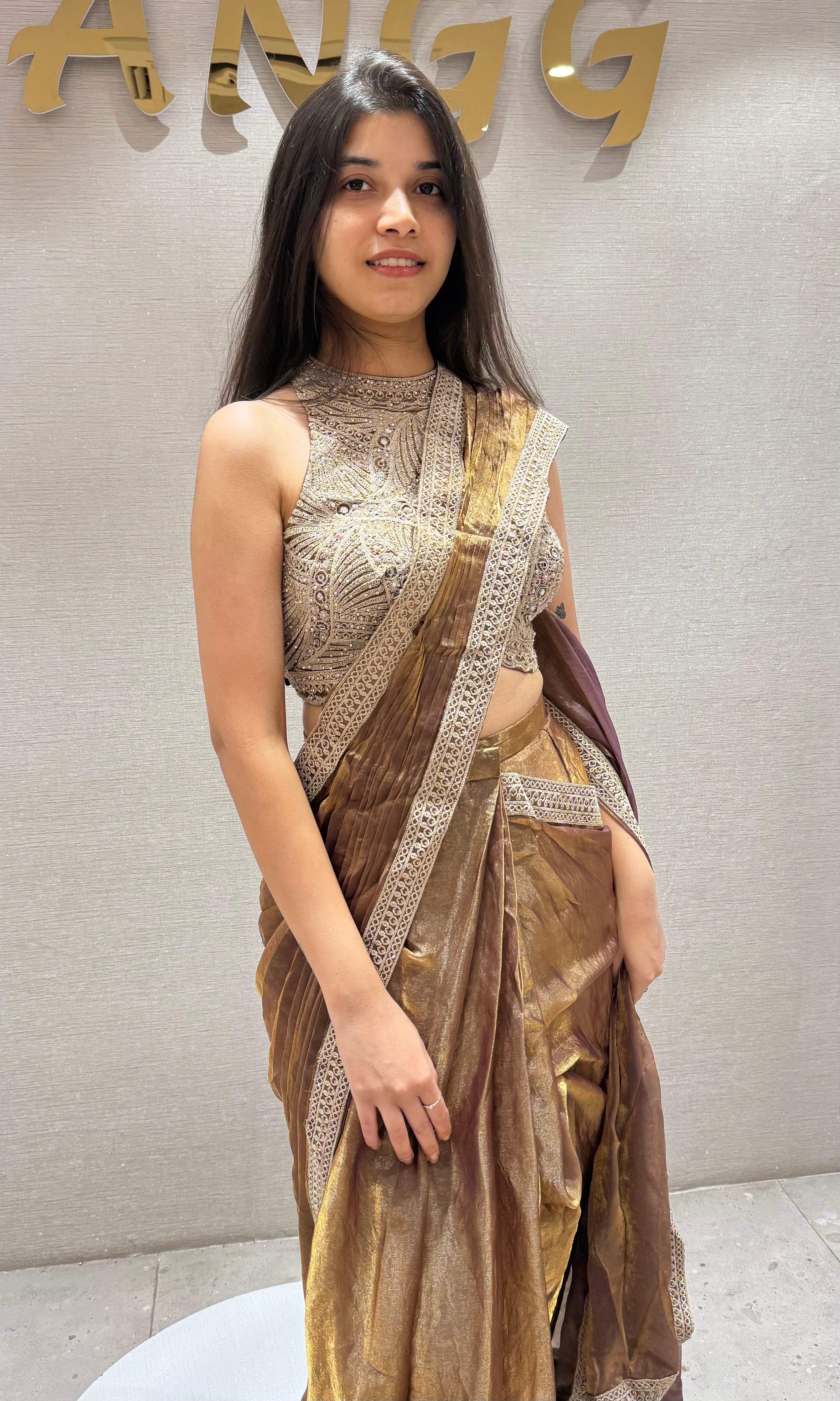 Brown Antique Shimmer SAREE