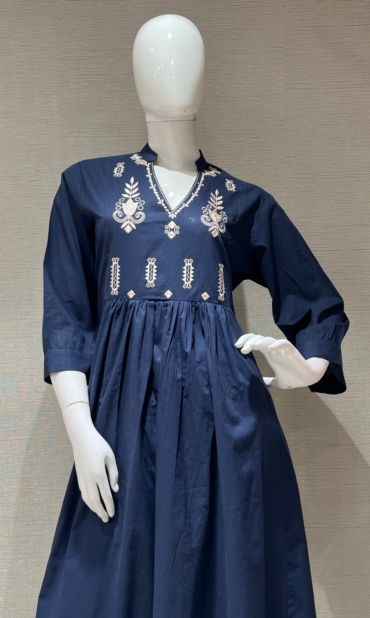 blue Chanderi kurta set