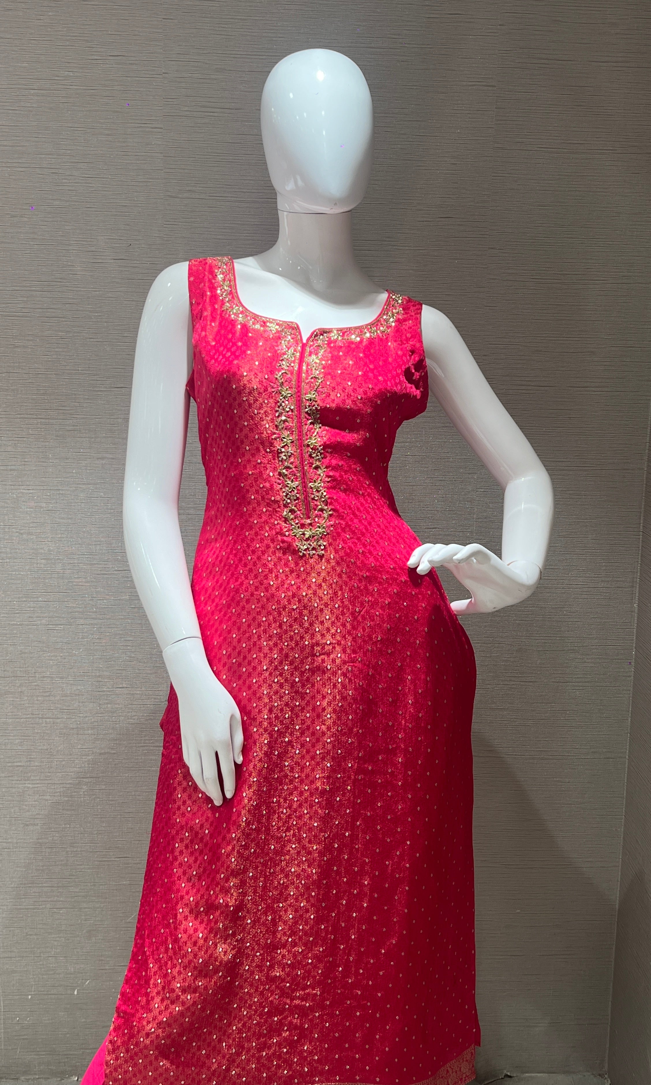 Pink Embroidered Kurta Set with Dupatta