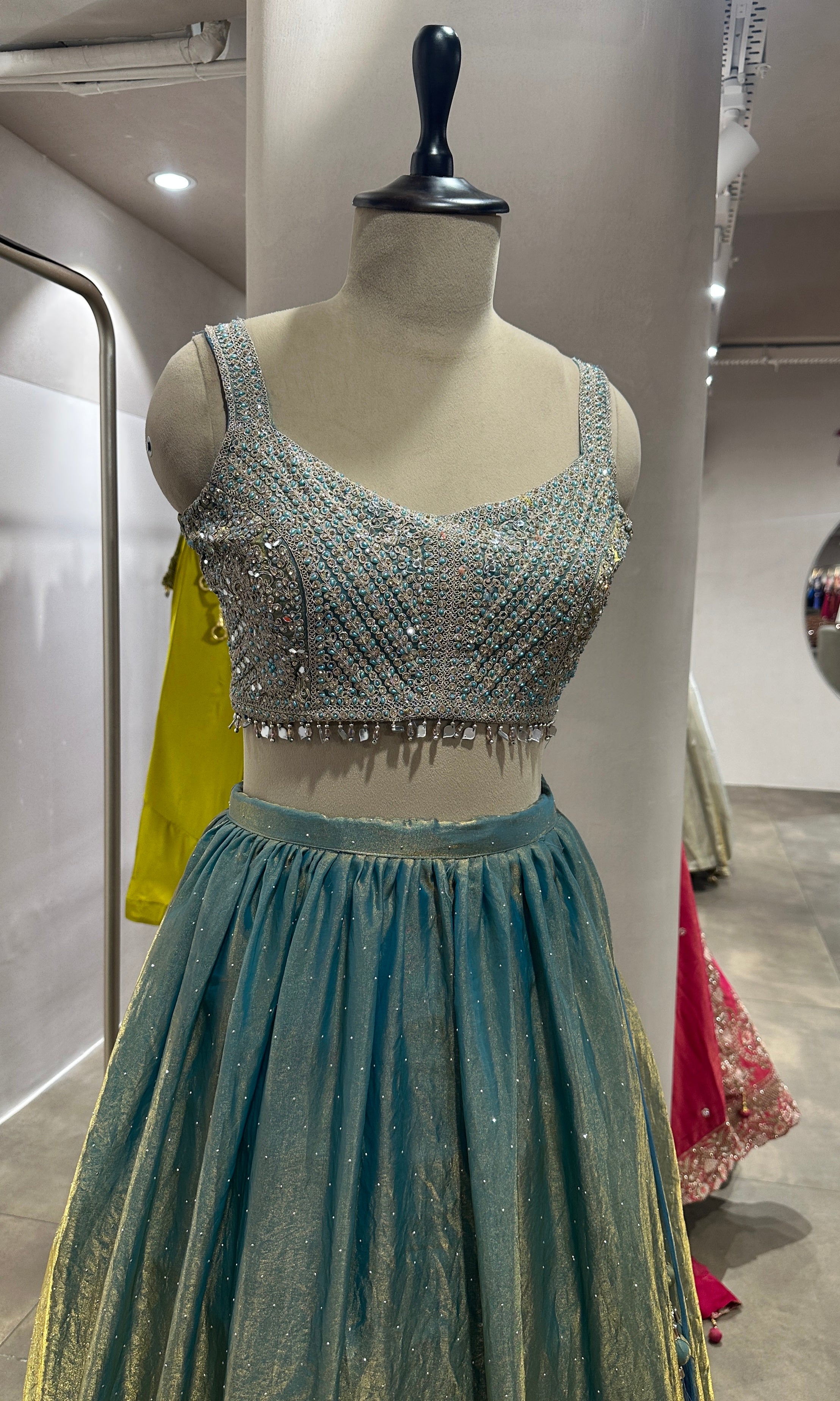 Rama blue EMBELLISHED lehenga