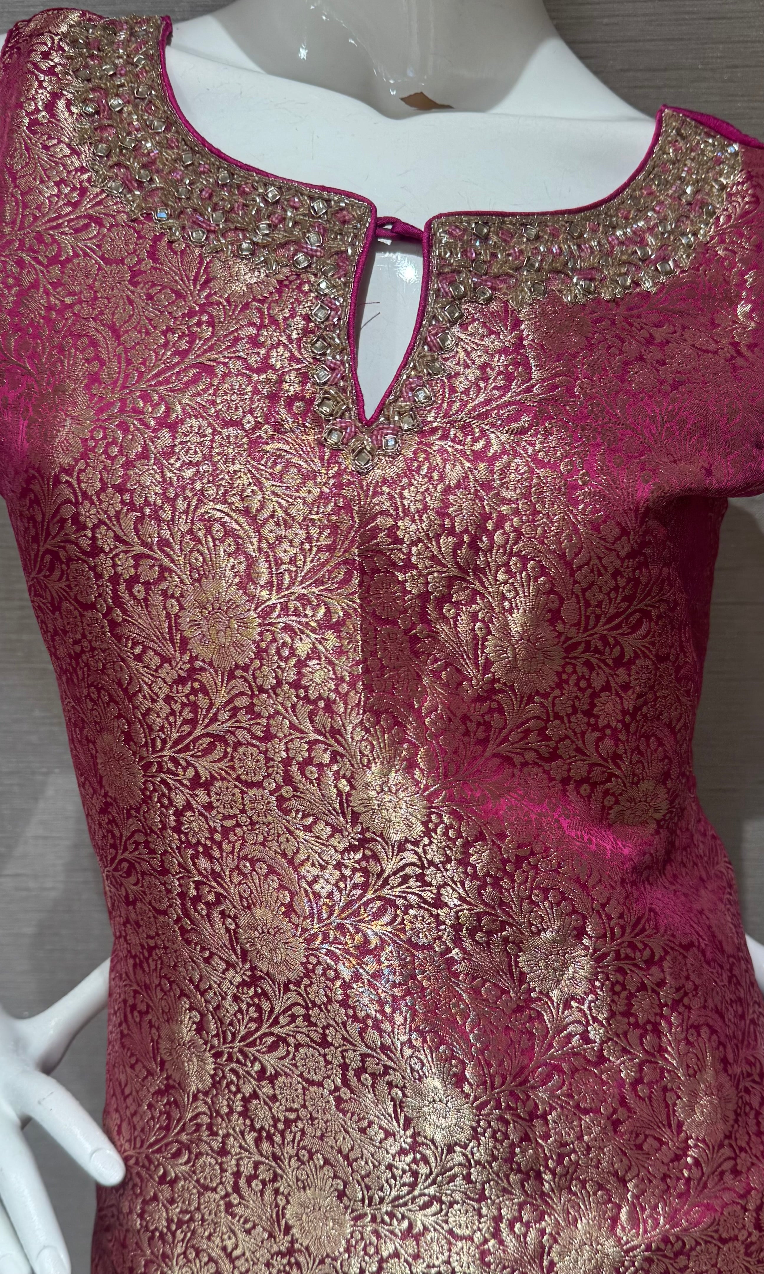 Violet Banarasi ethnic kurta set