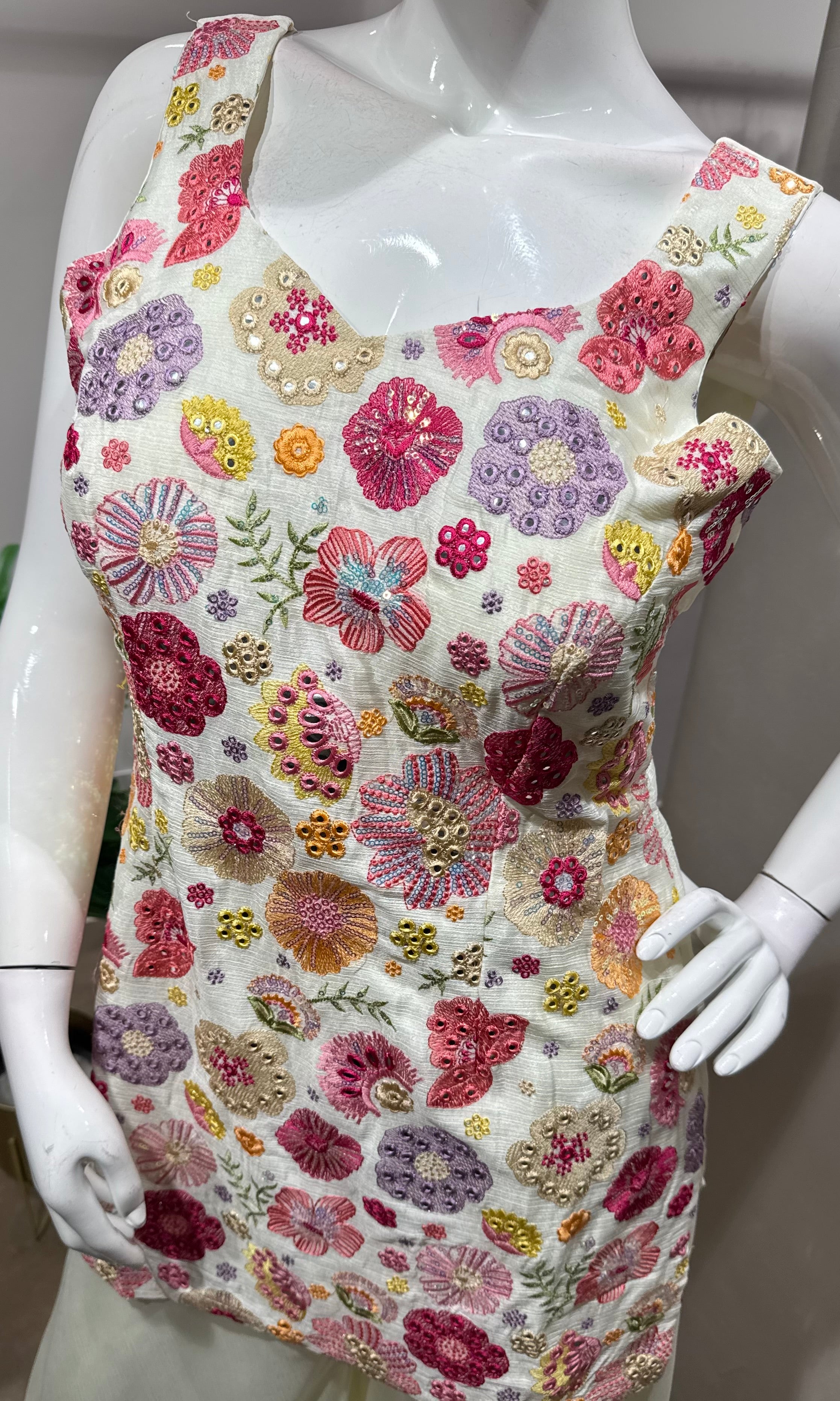 white multicolored floral sharara set