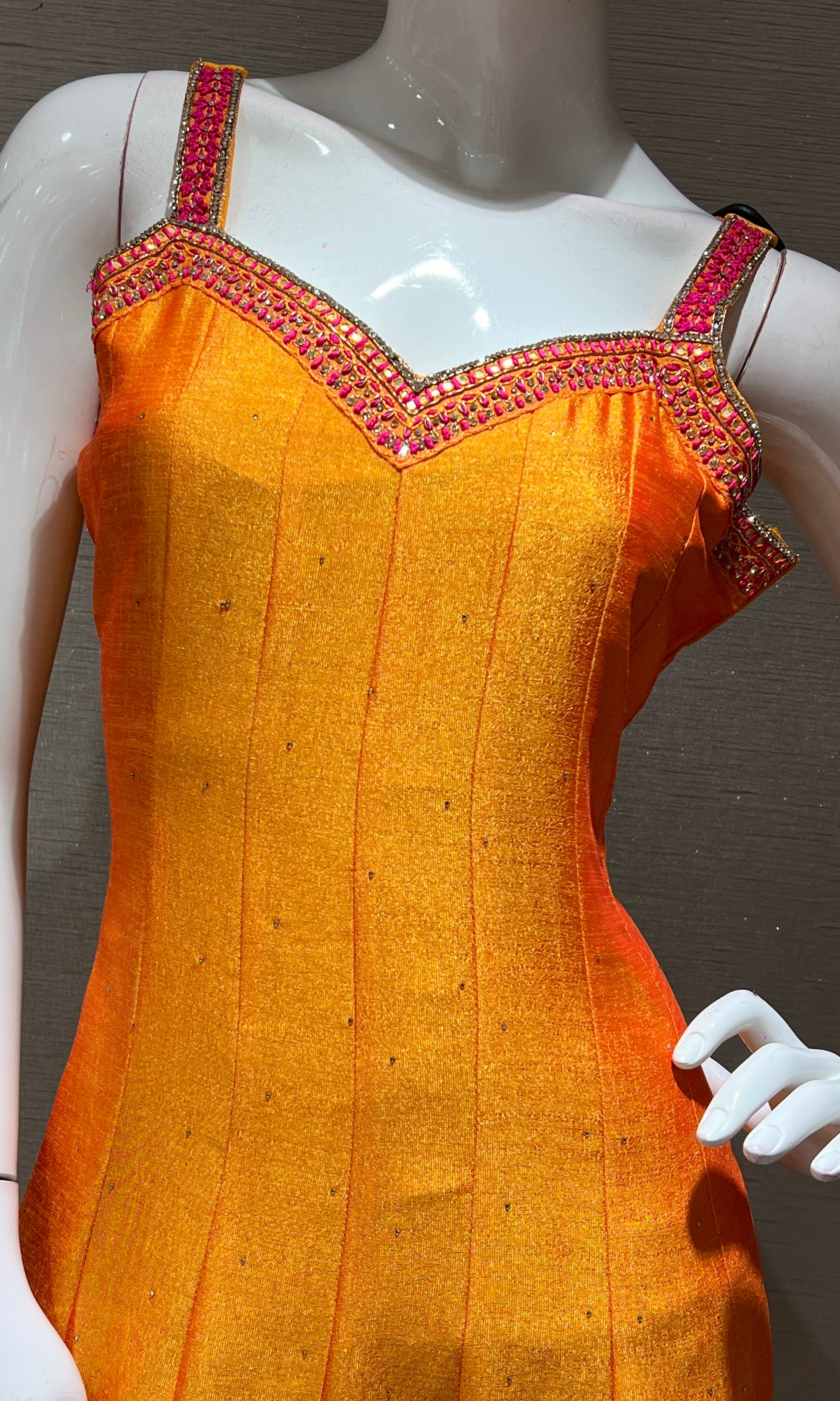 Mustard yellow EMBROIDERED Anarkali