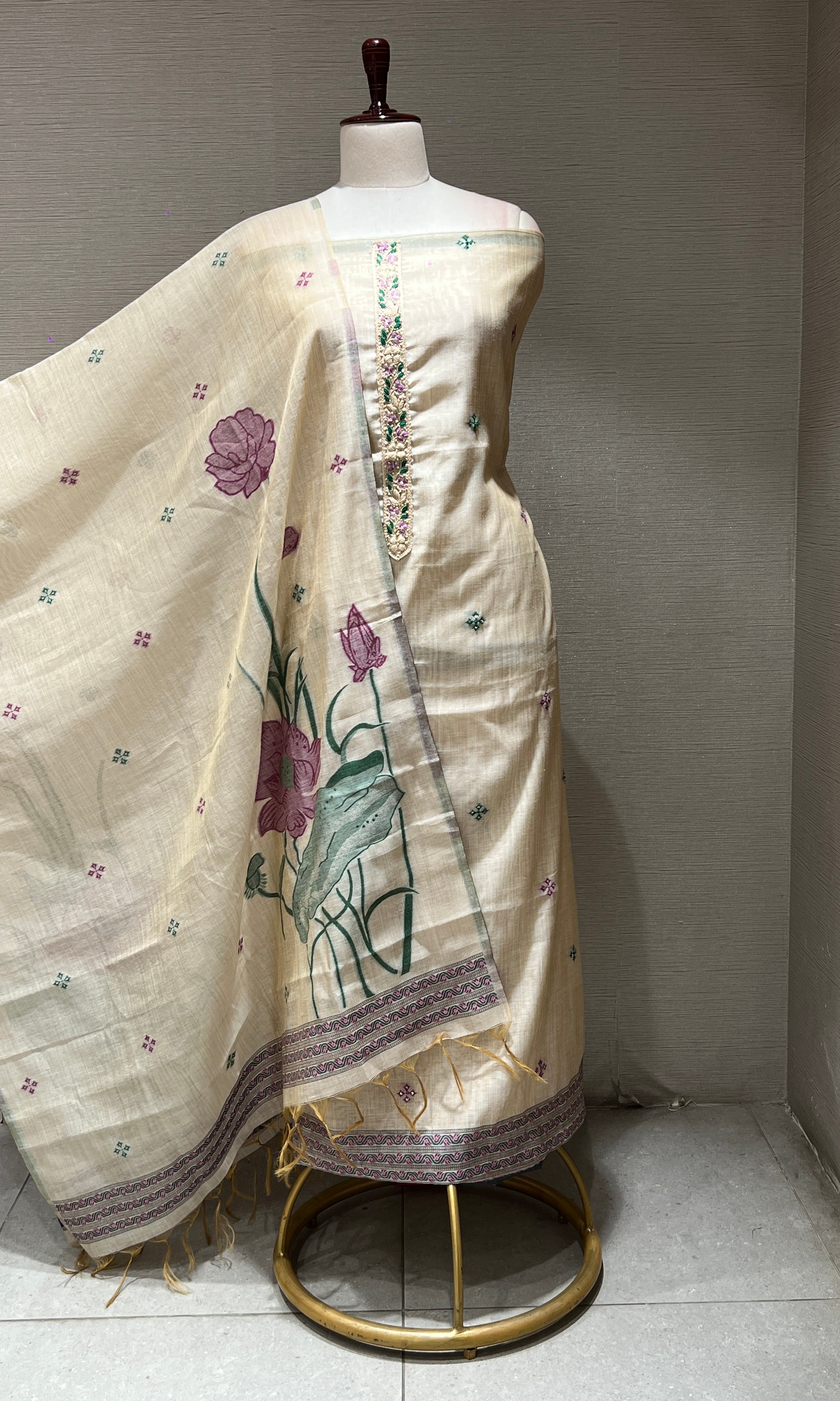 CREAM DRESS MATERIAL