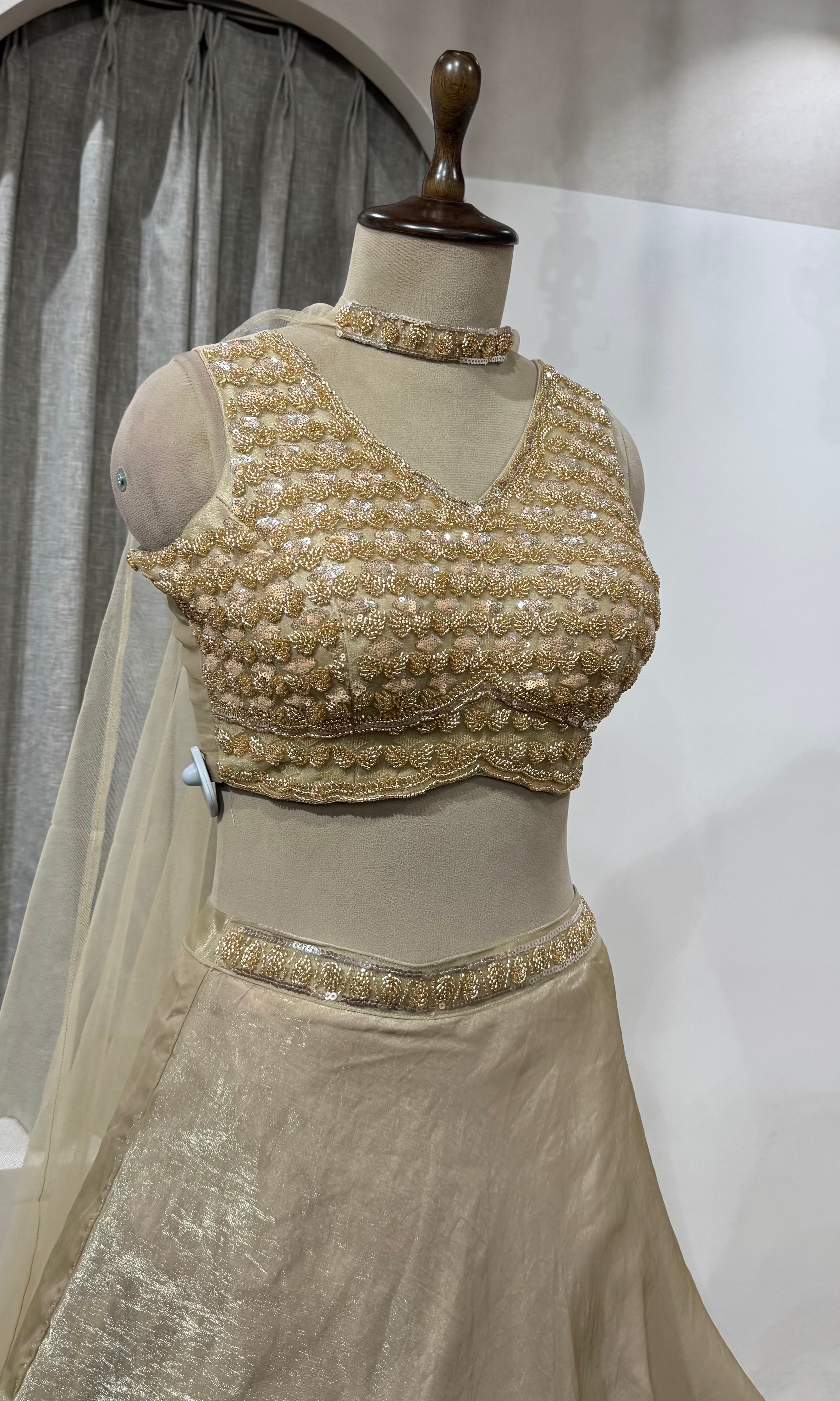 Onion pink Silk Chanderi Lehenga