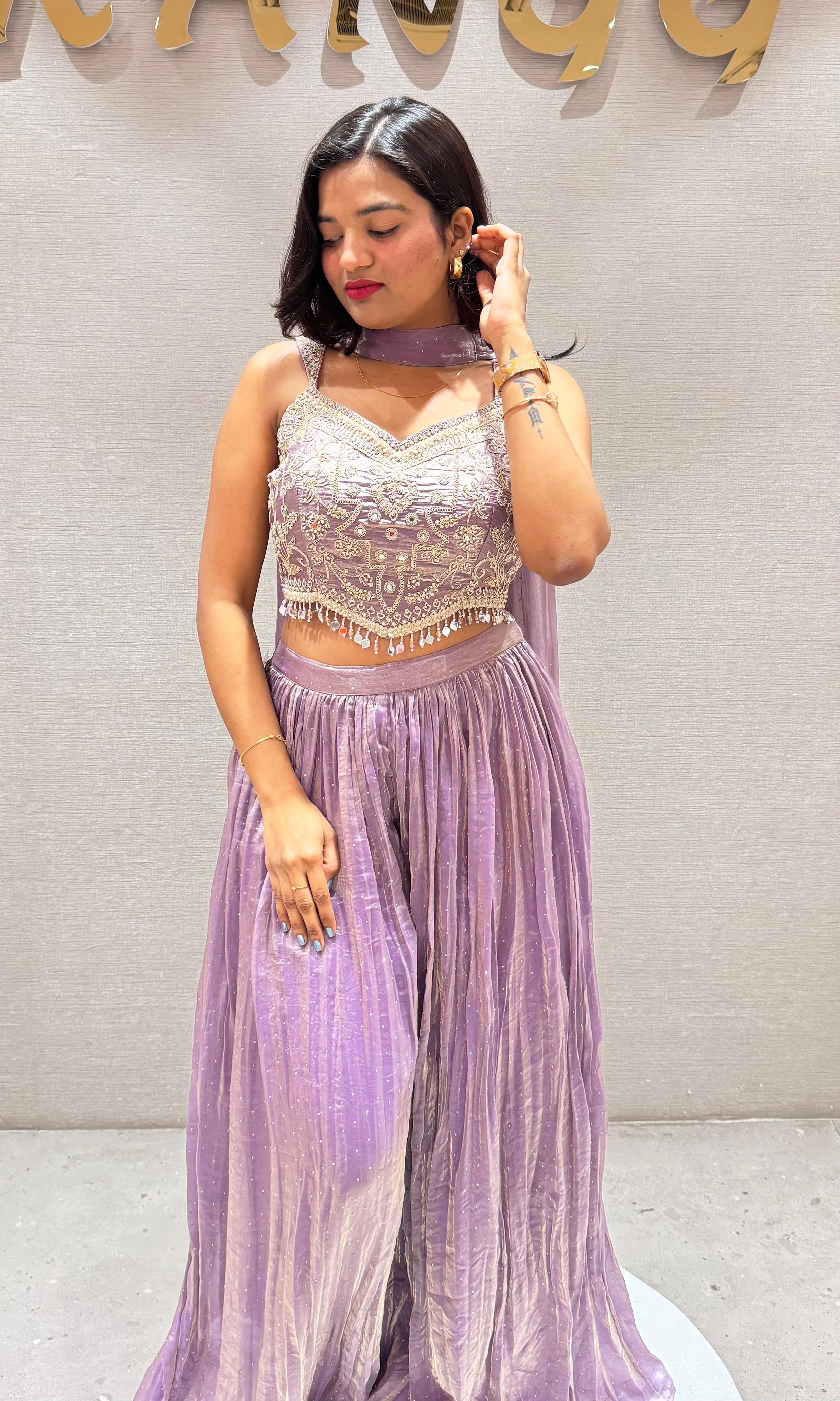 Lavender EMBROIDERED palazzo SET