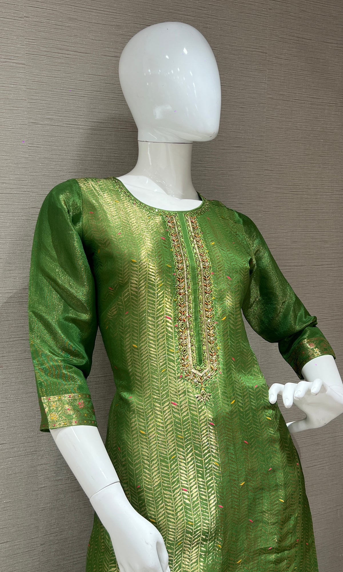 Mystic silk zari green sharara set