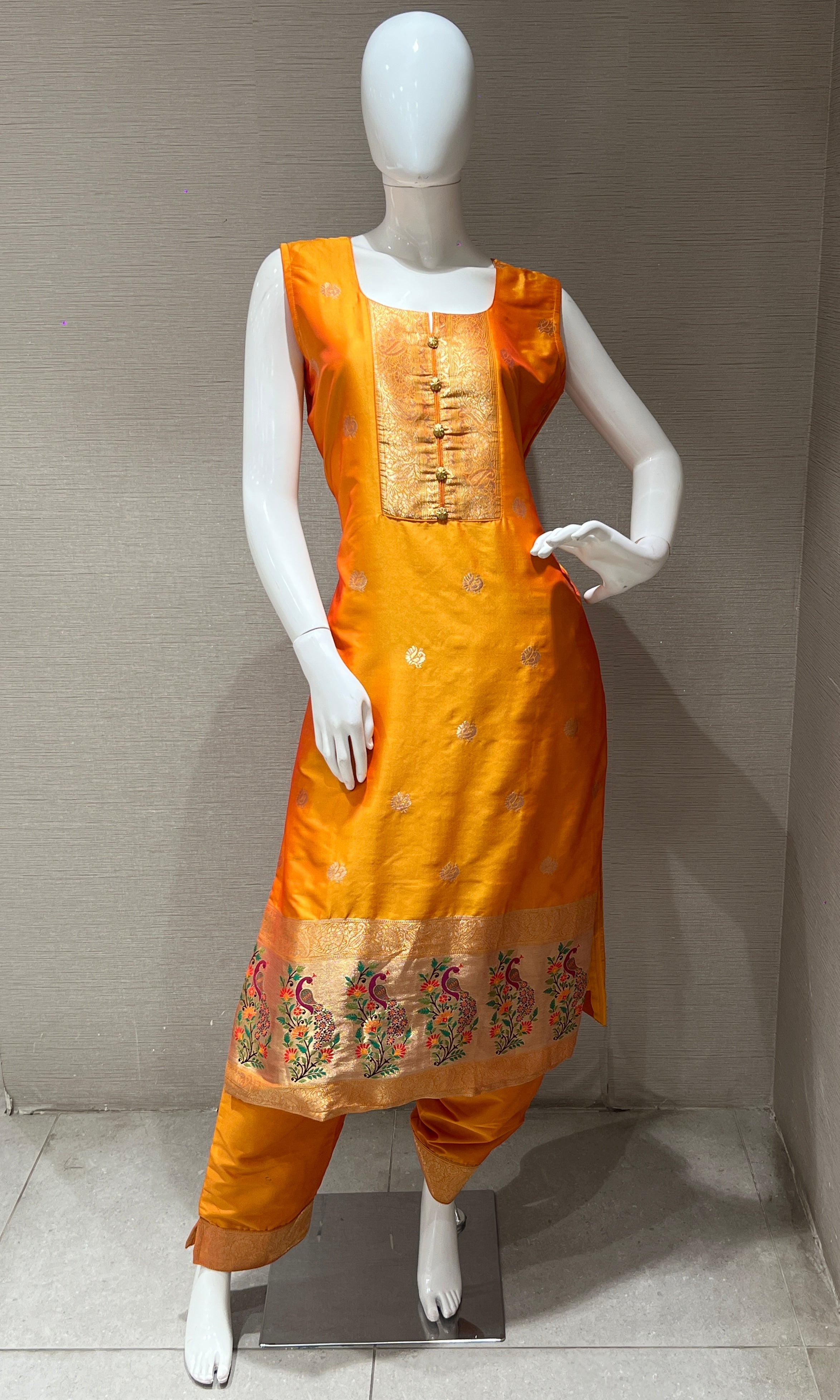 Saffron Glory Banarasi Kurta Set