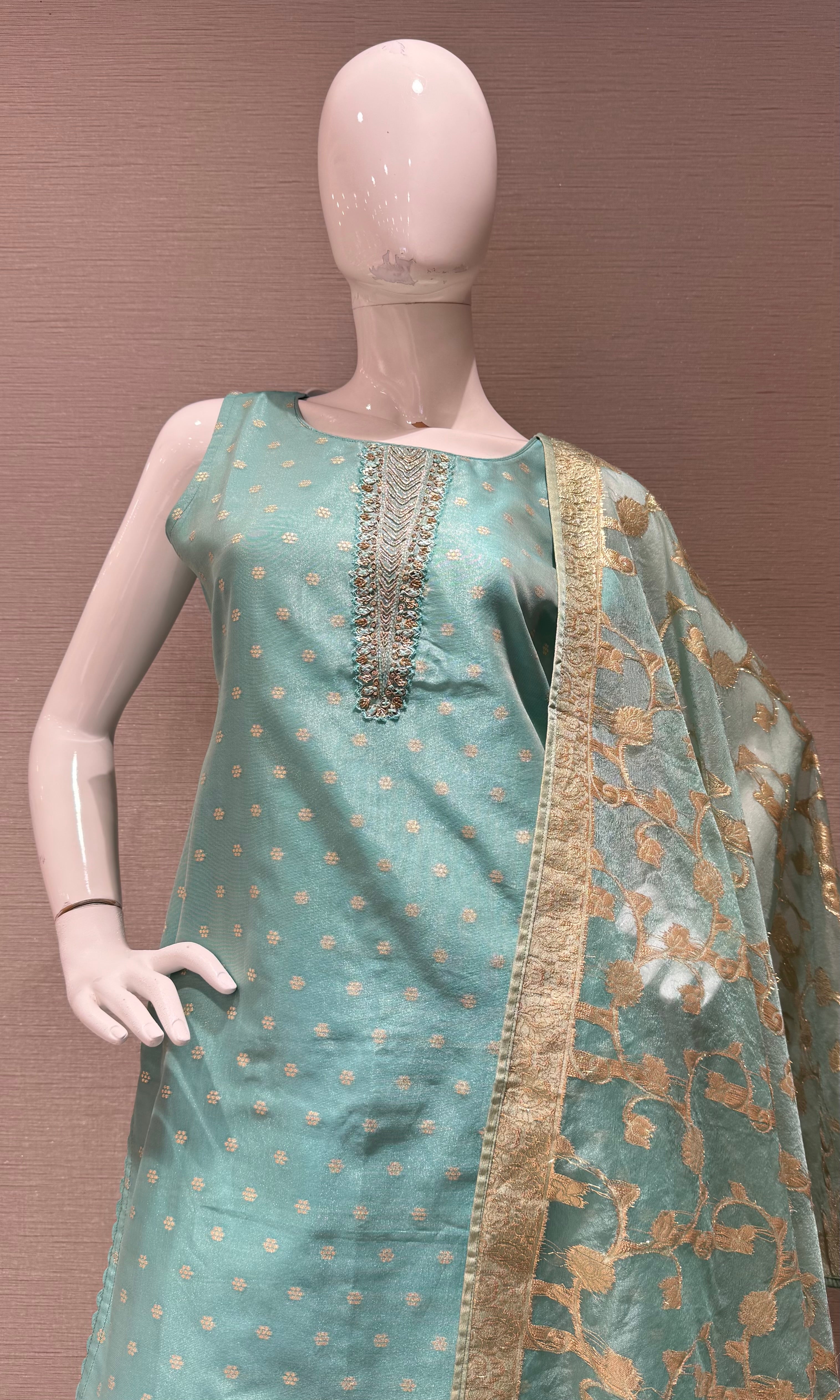 Sea Green Embroidered Salwar Kurta Set